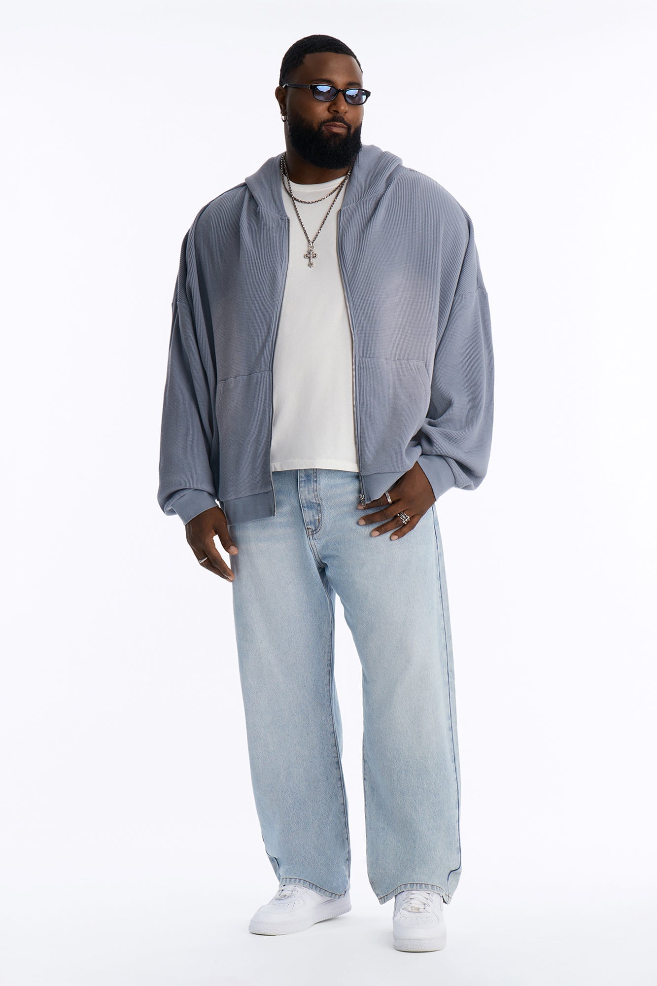 Modern Wash Zip Up Hoodie - Grey image 2