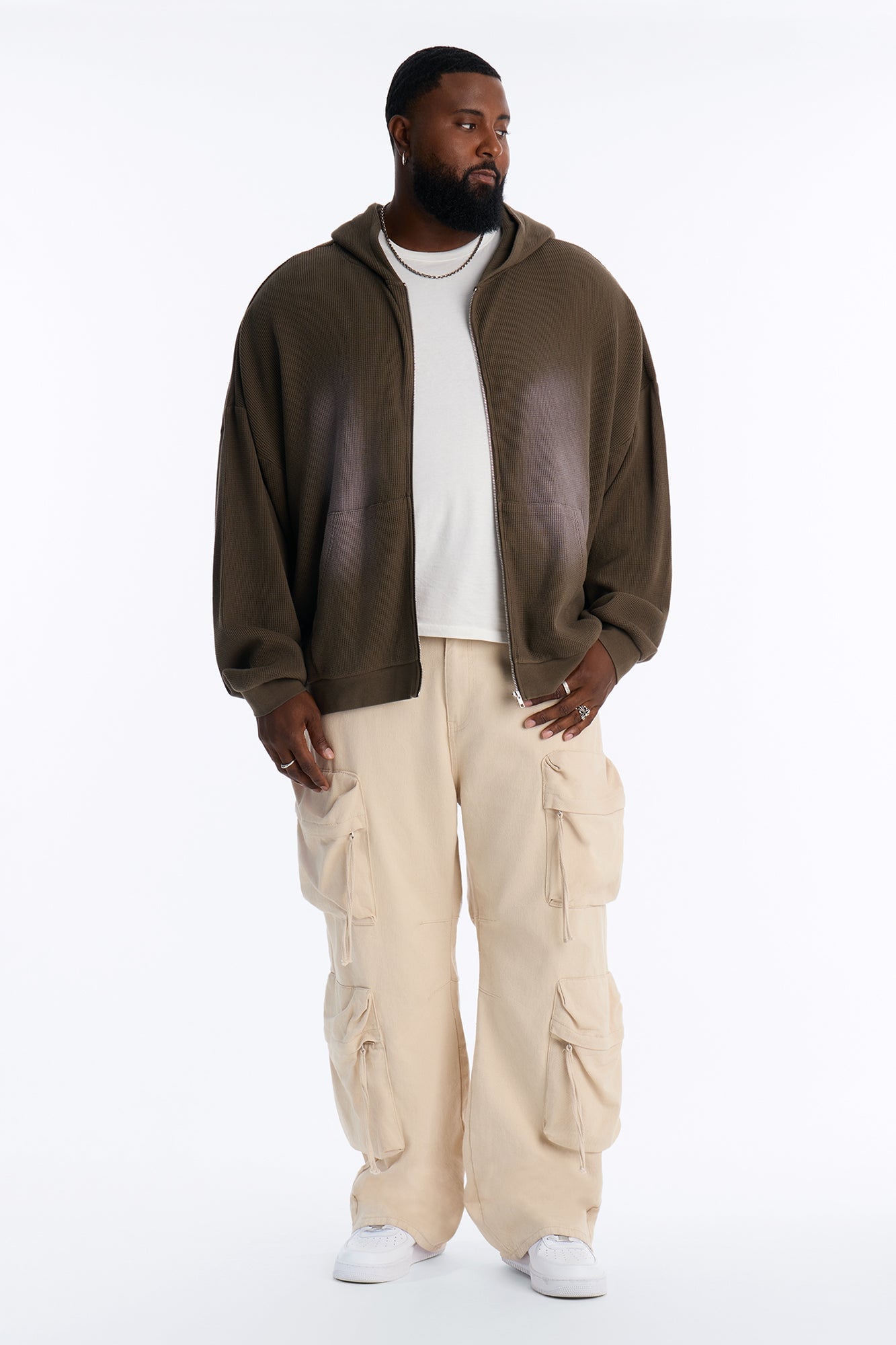 Modern Wash Zip Up Hoodie - Olive image 2