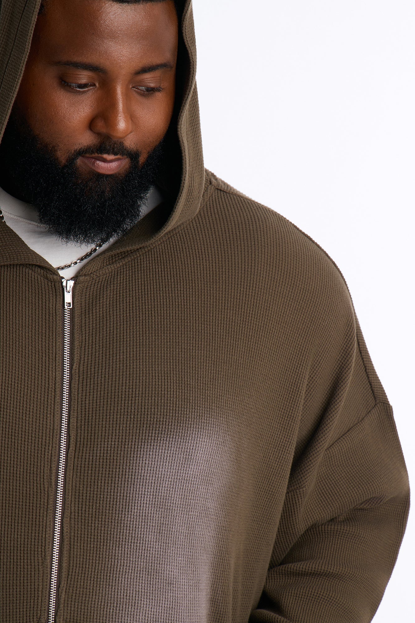 Modern Wash Zip Up Hoodie - Olive image 3