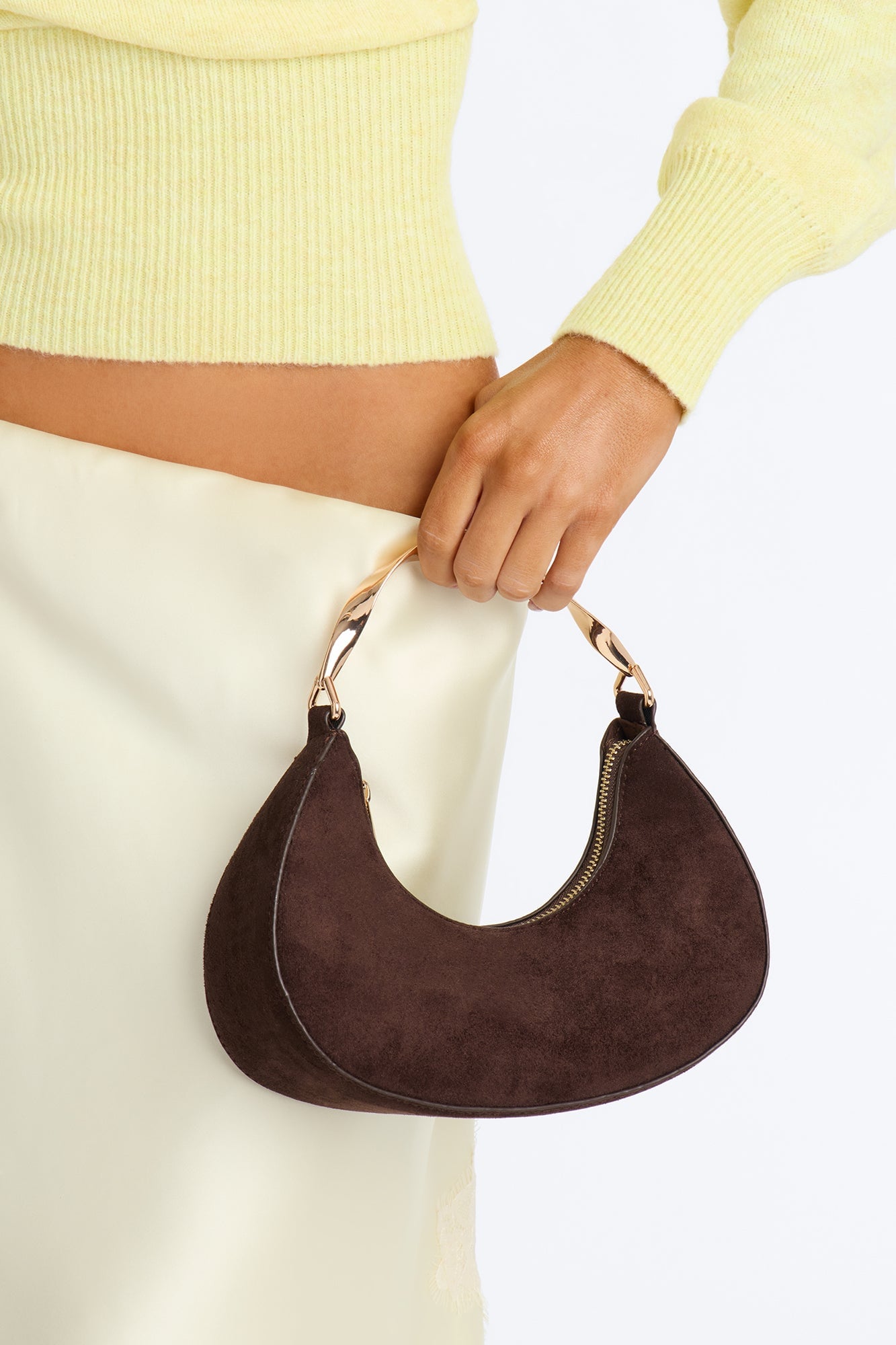 She's Twisted Faux Leather Satchel Handbag - Brown image 2