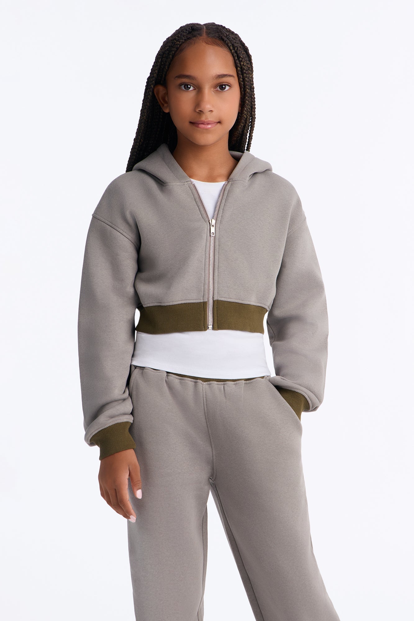 Mini Sunday Reset Fleece Pant Set - Grey image 2