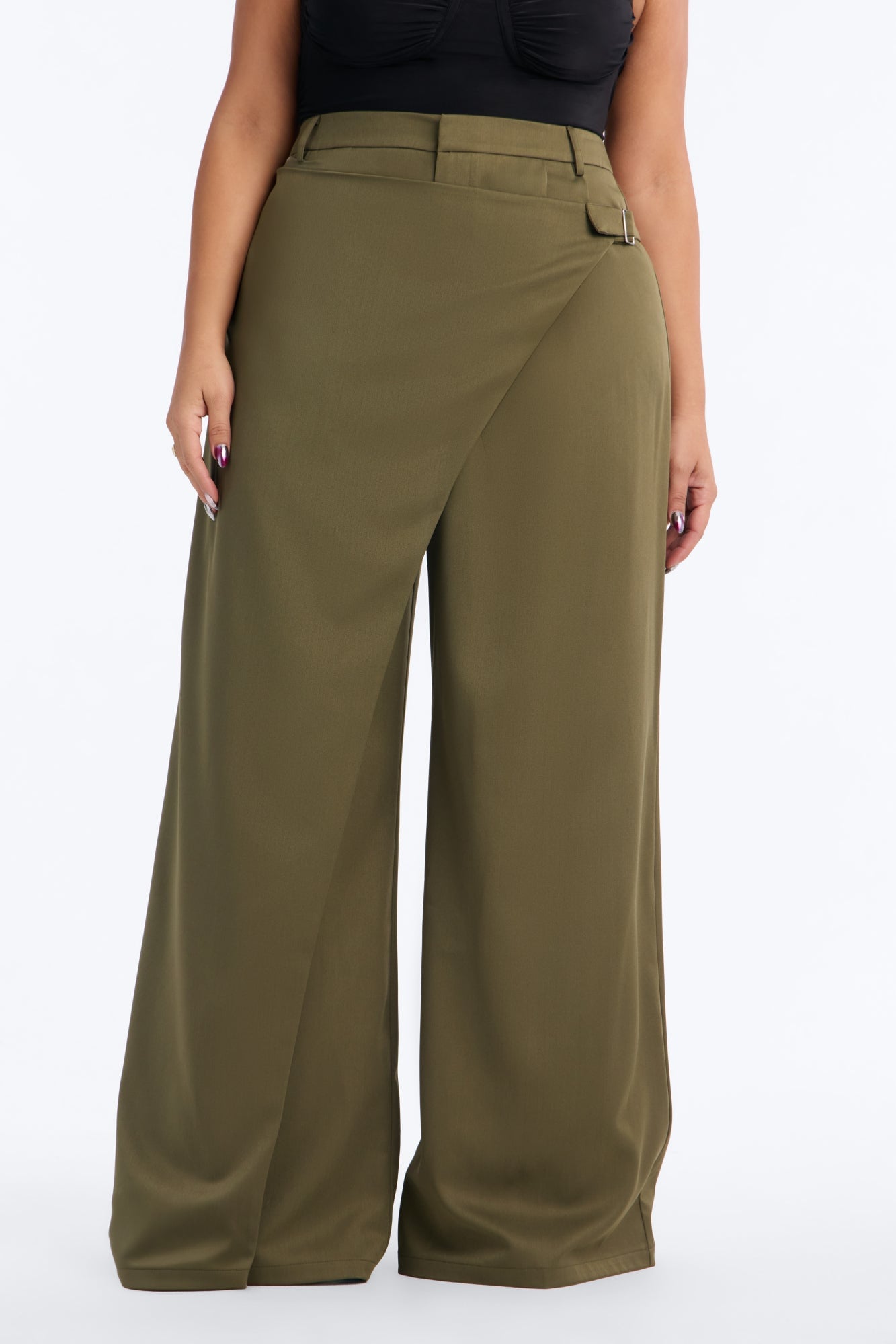Tailored Touch Wrap Front Trouser 33″ - Olive image 2