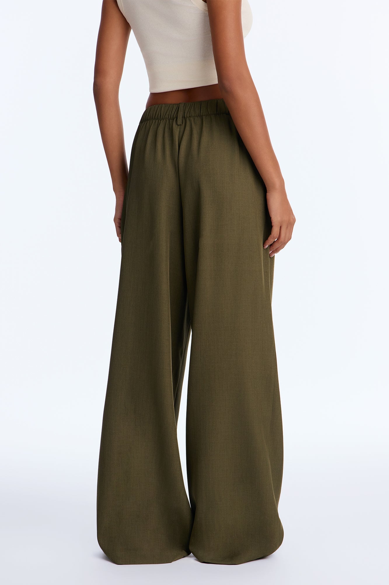 Cami Wide Leg Trouser Pant - Olive image 4