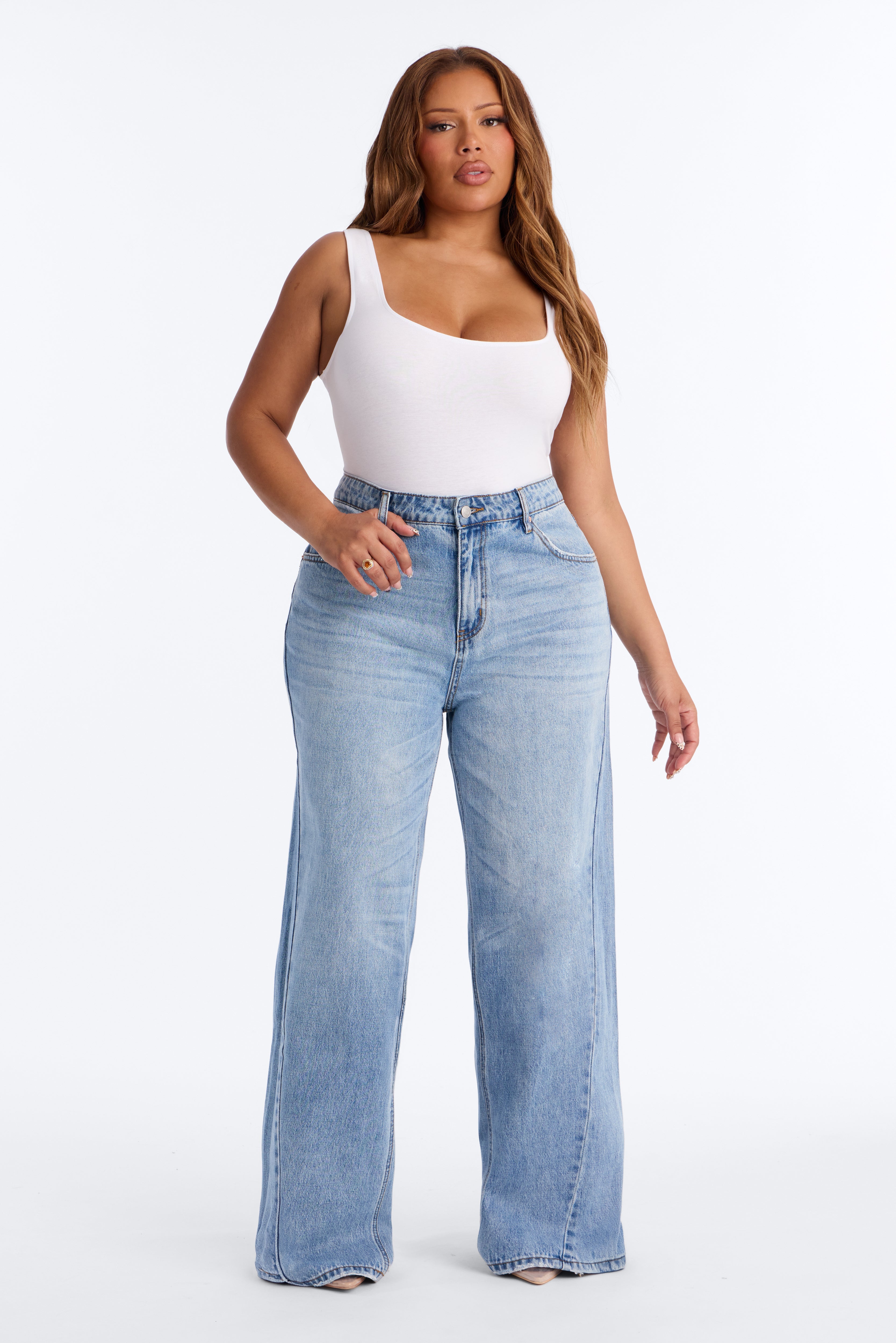 Chicago Edition Non Stretch Wide Leg Jeans - Medium Wash