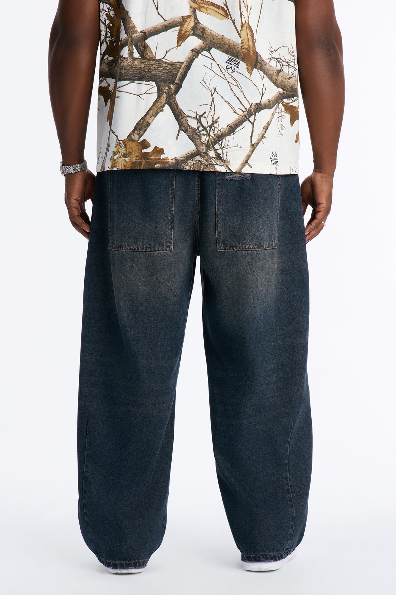 Baggy Edinburgh Distressed Jeans - Dark Wash image 4