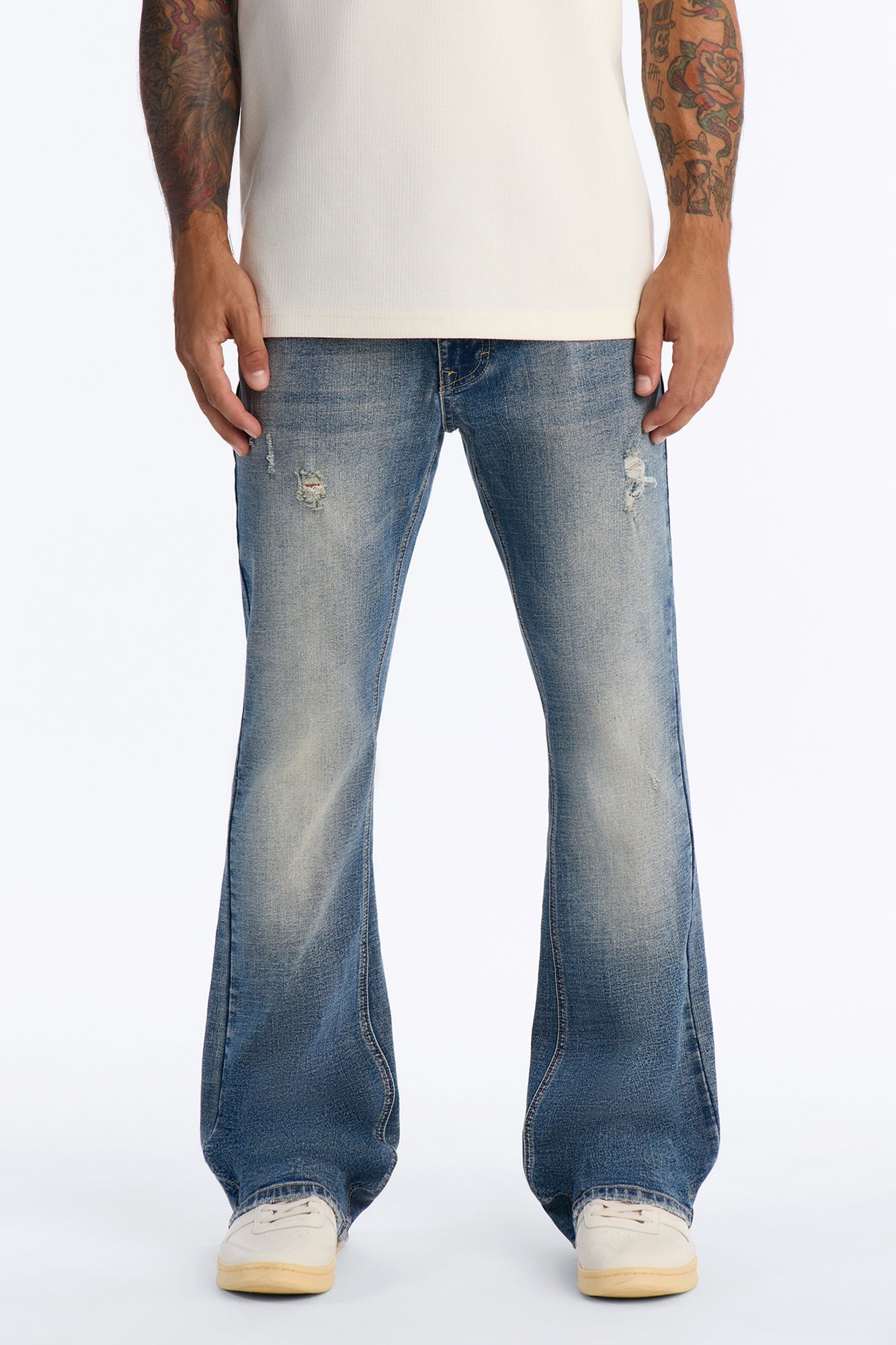 Stacked Slim Flare Matador Jean - VintageBlueWash image 5