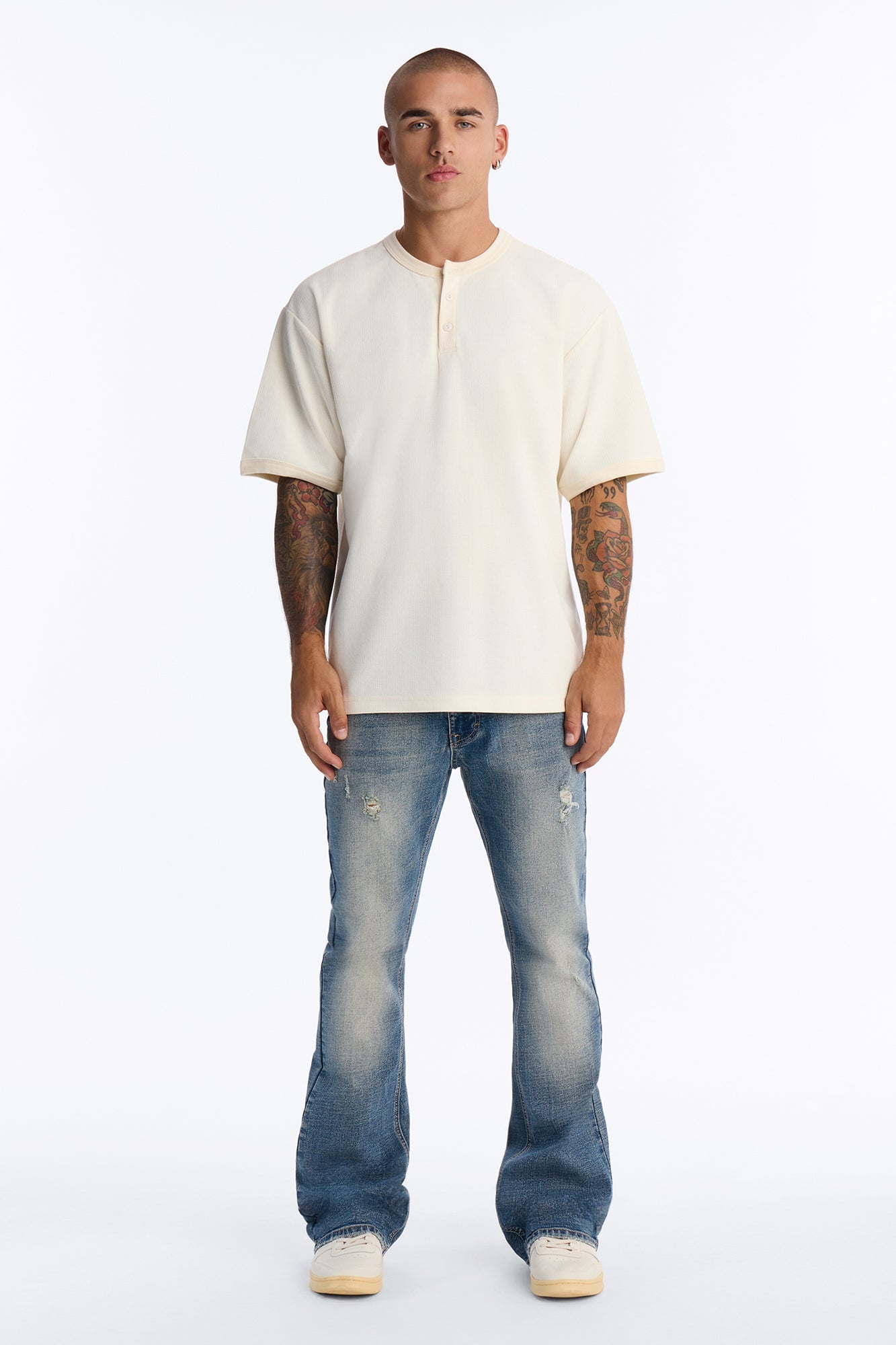 Stacked Slim Flare Matador Jean - VintageBlueWash image 6