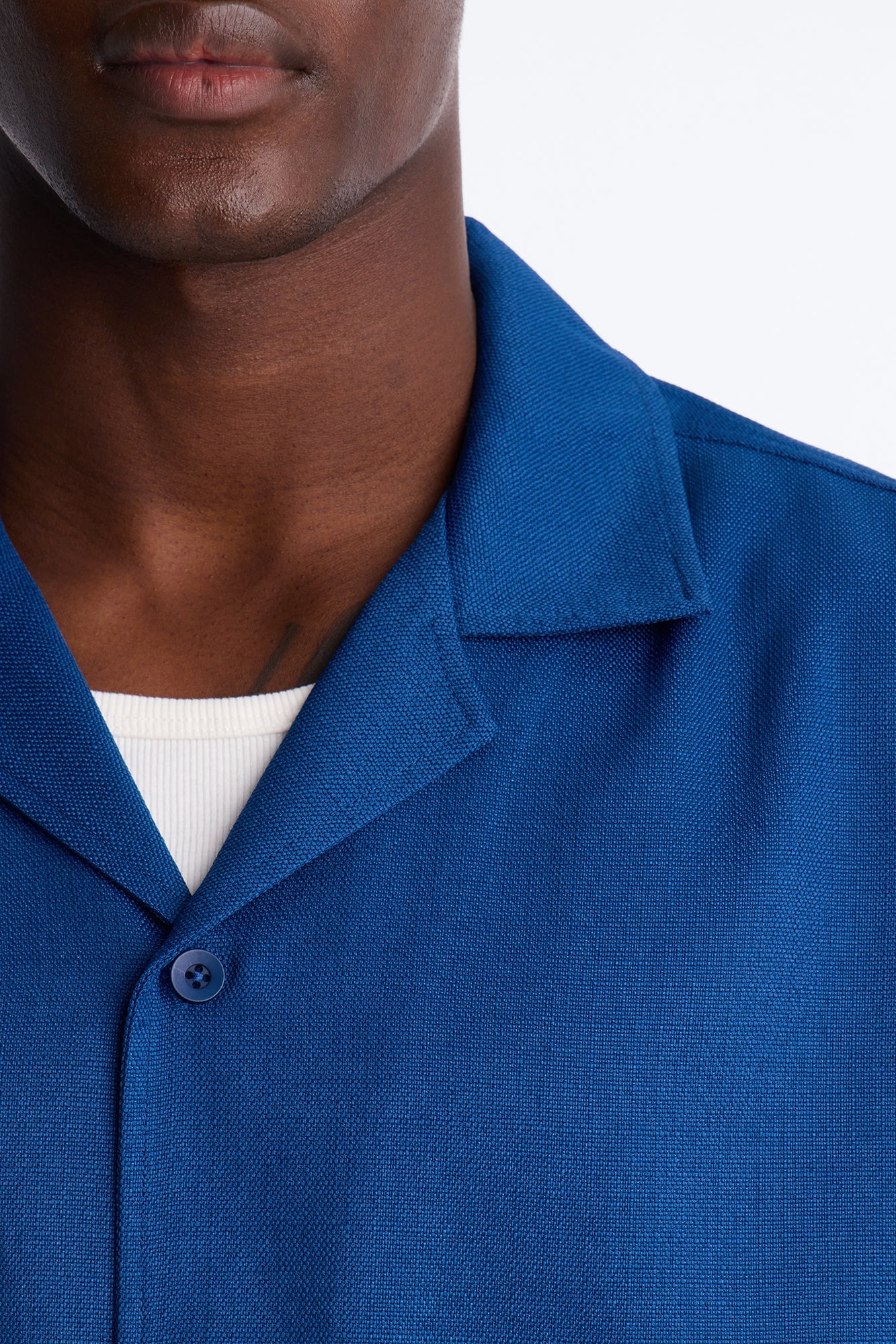 Relaxed Cascade Embroidered Cuban Button Up Shirt - Navy/combo image 7