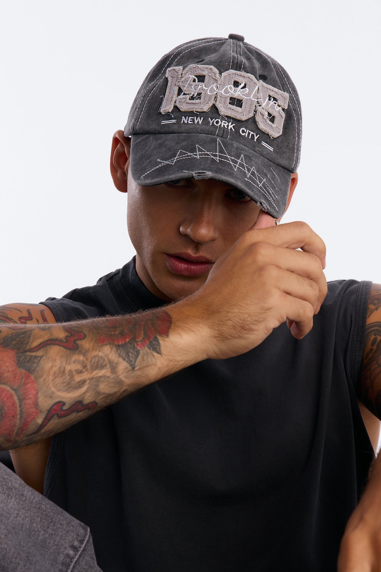1985 NYC Vintage Baseball Hat - Black Wash image 2
