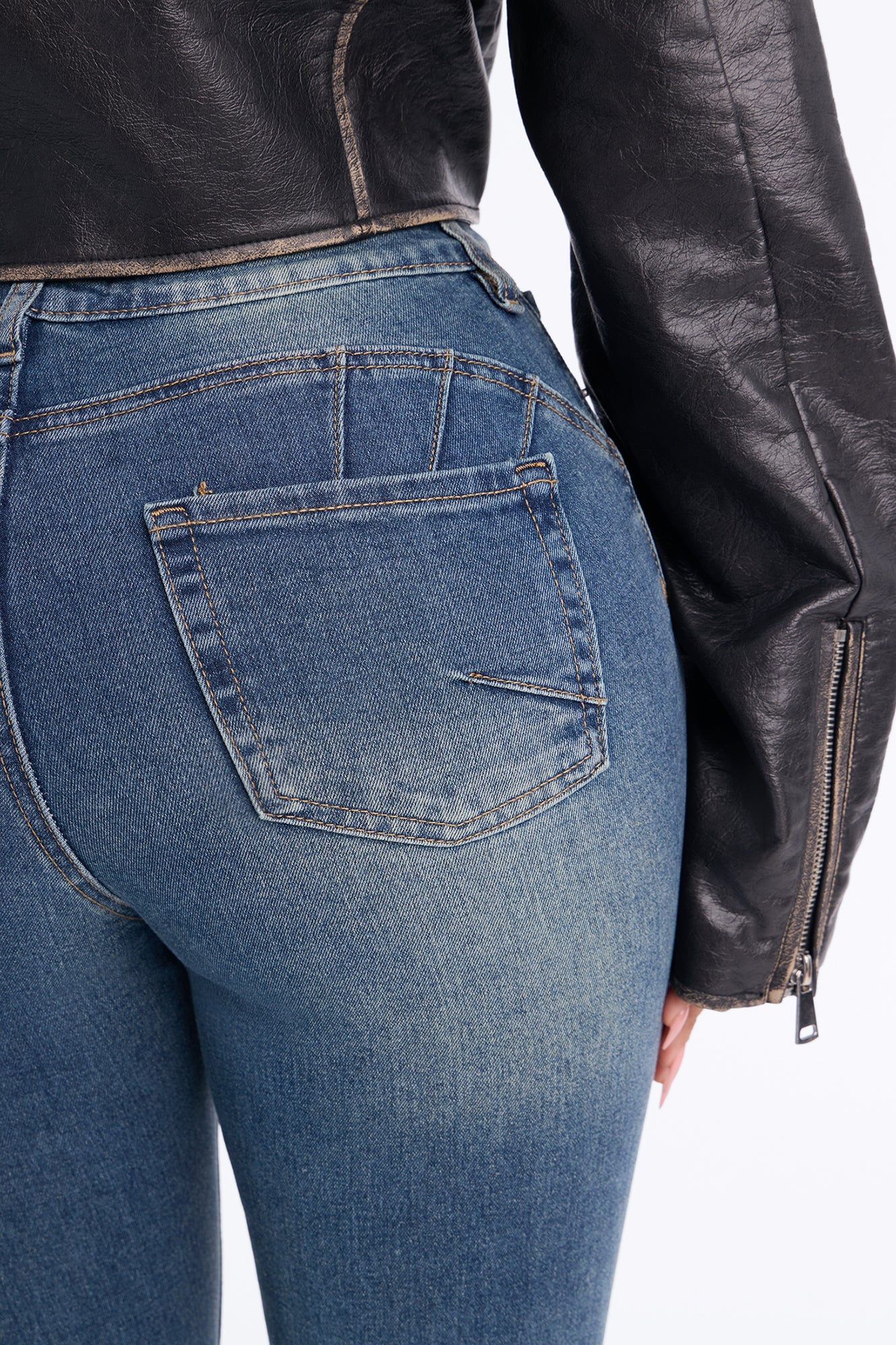 Petite Tucson Booty Lifting Stretch Bootcut Jeans - Dark Wash image 3