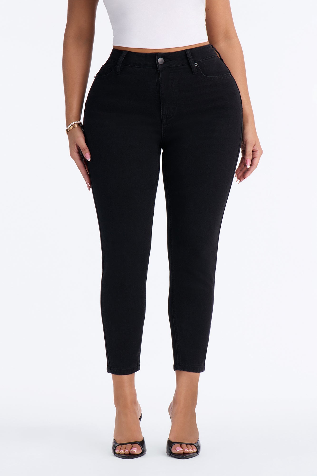 Petite Vibe Check Curvy Stretch Skinny Jeans - Black image 2