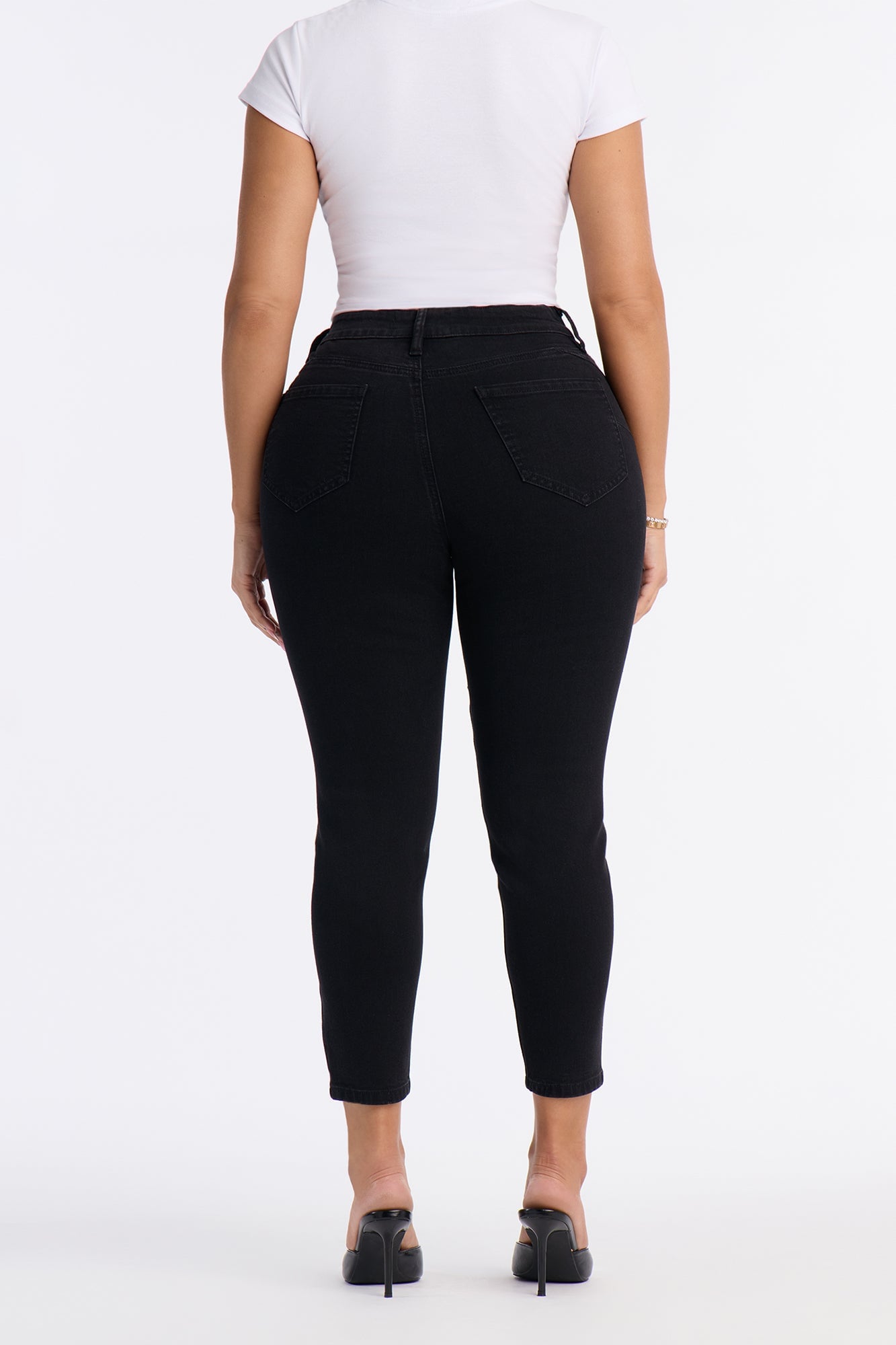 Petite Vibe Check Curvy Stretch Skinny Jeans - Black image 4