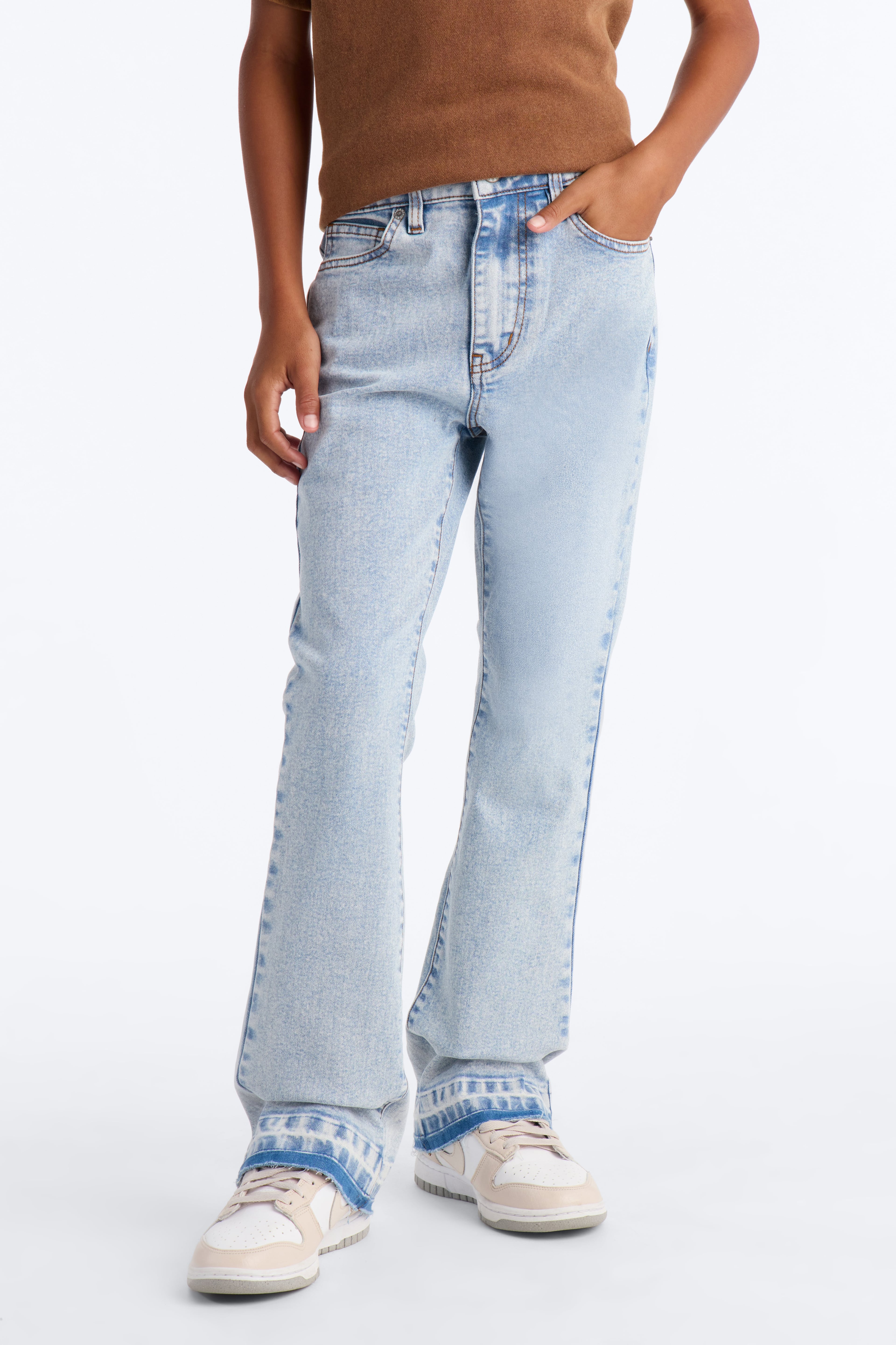 Mini Cornell Stacked Skinny Flare Jeans - Bleach Blue Wash image 2