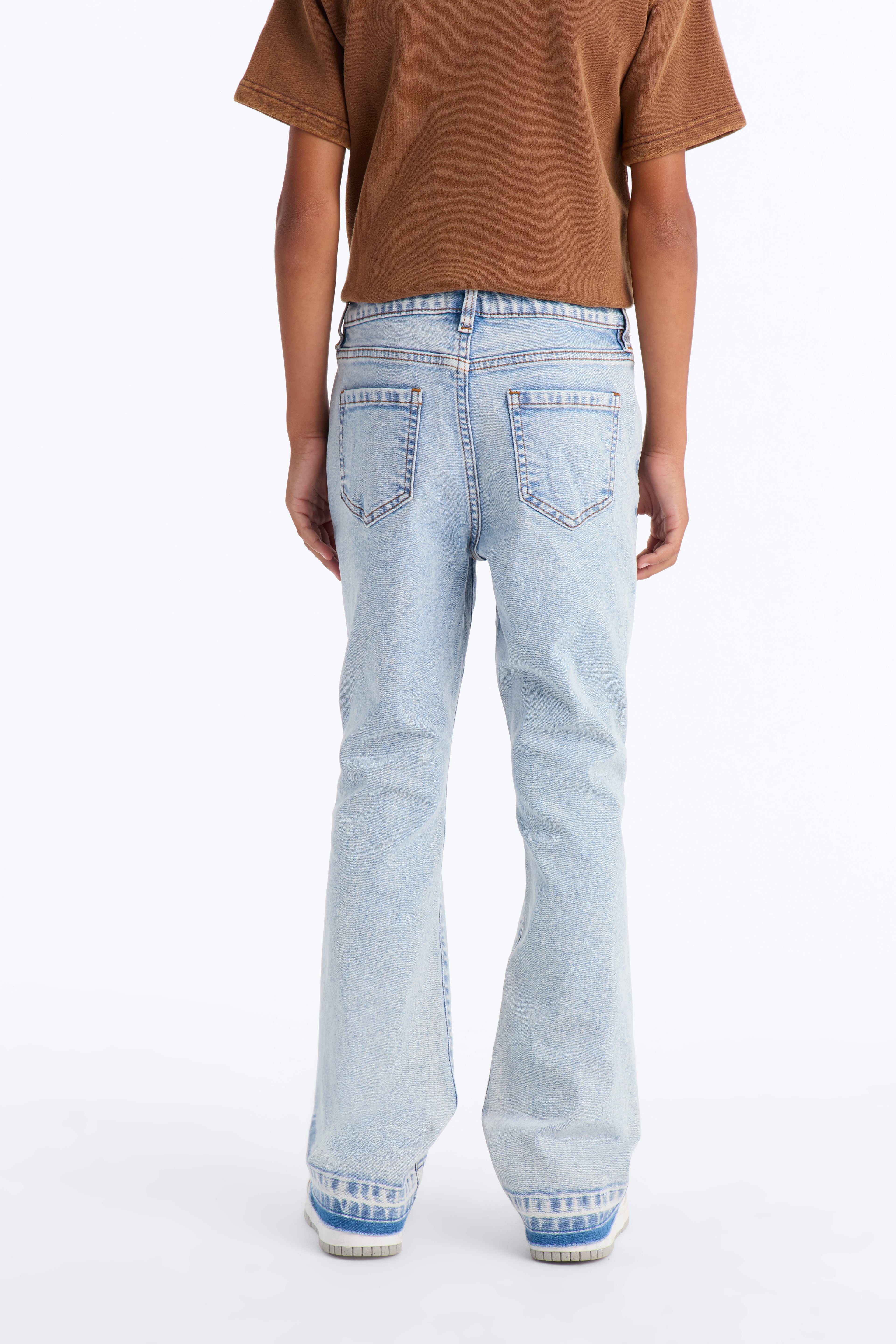 Mini Cornell Stacked Skinny Flare Jeans - Bleach Blue Wash image 3