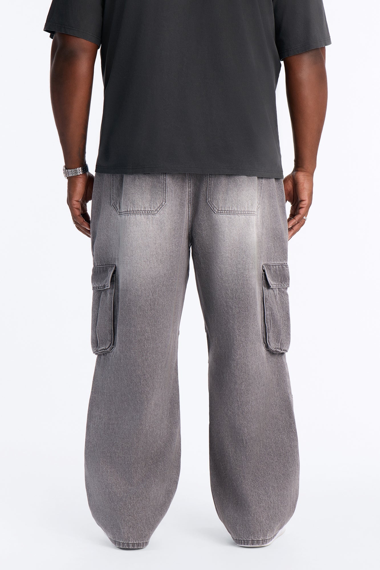 Micah Baggy Moto Jeans - Grey image 3