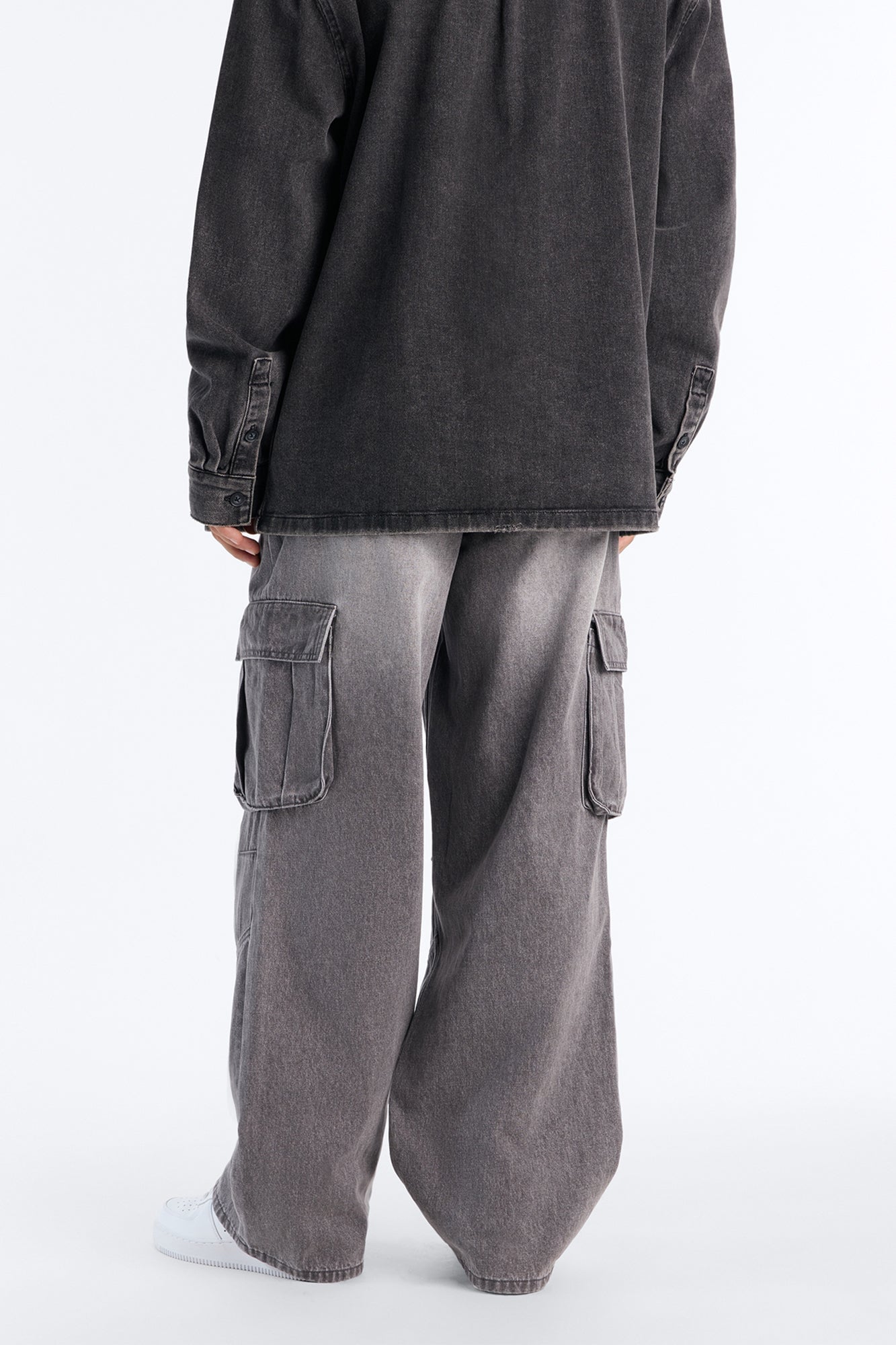 Micah Baggy Moto Jeans - Grey image 9