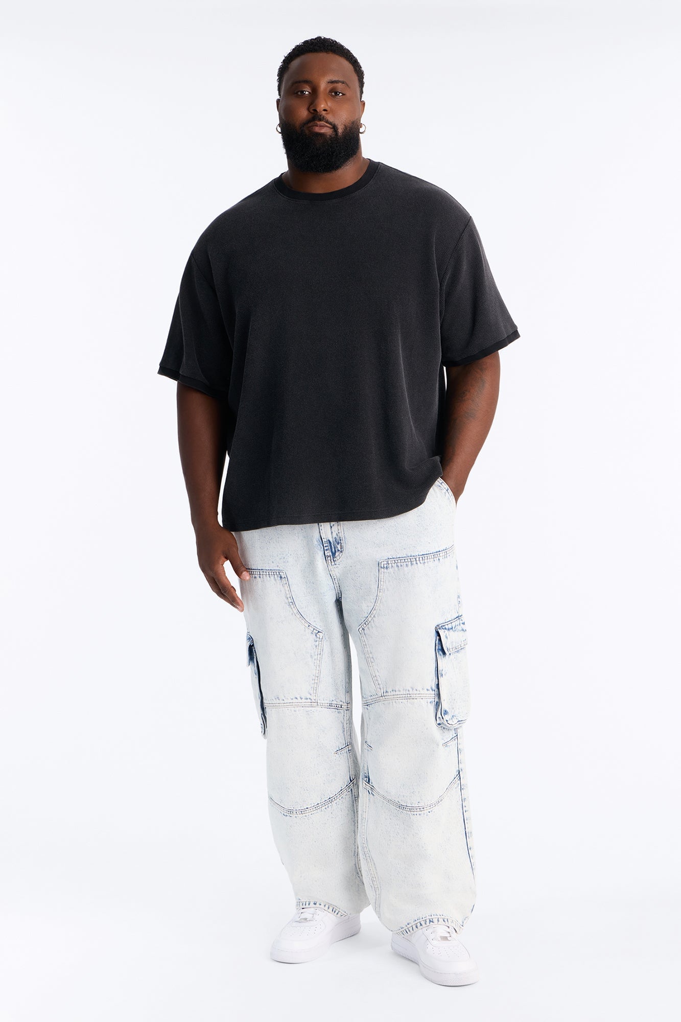 Micah Baggy Moto Jeans - Light Wash image 2