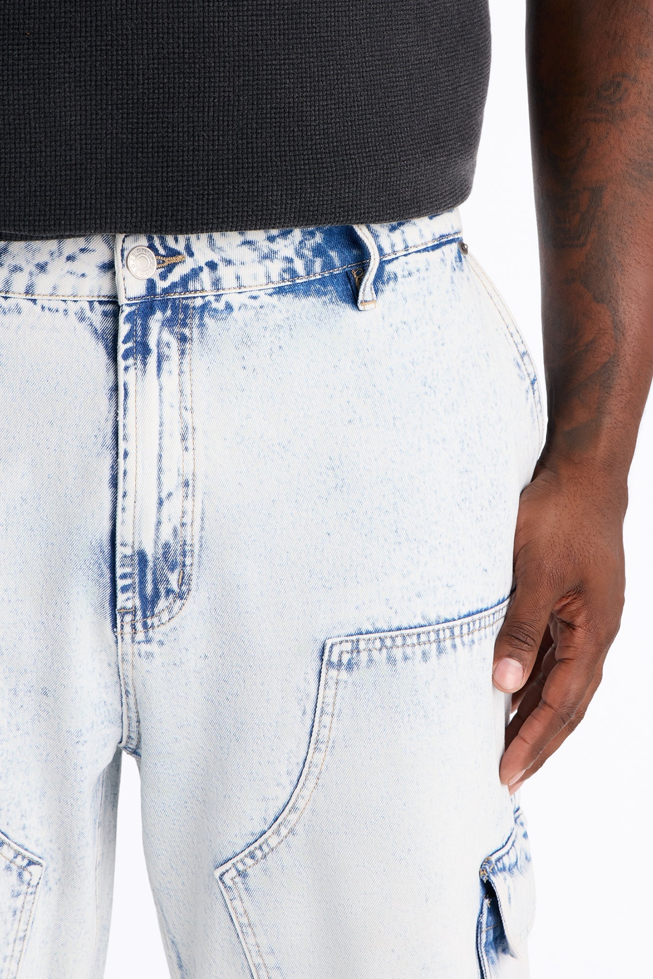 Micah Baggy Moto Jeans - Light Wash image 4