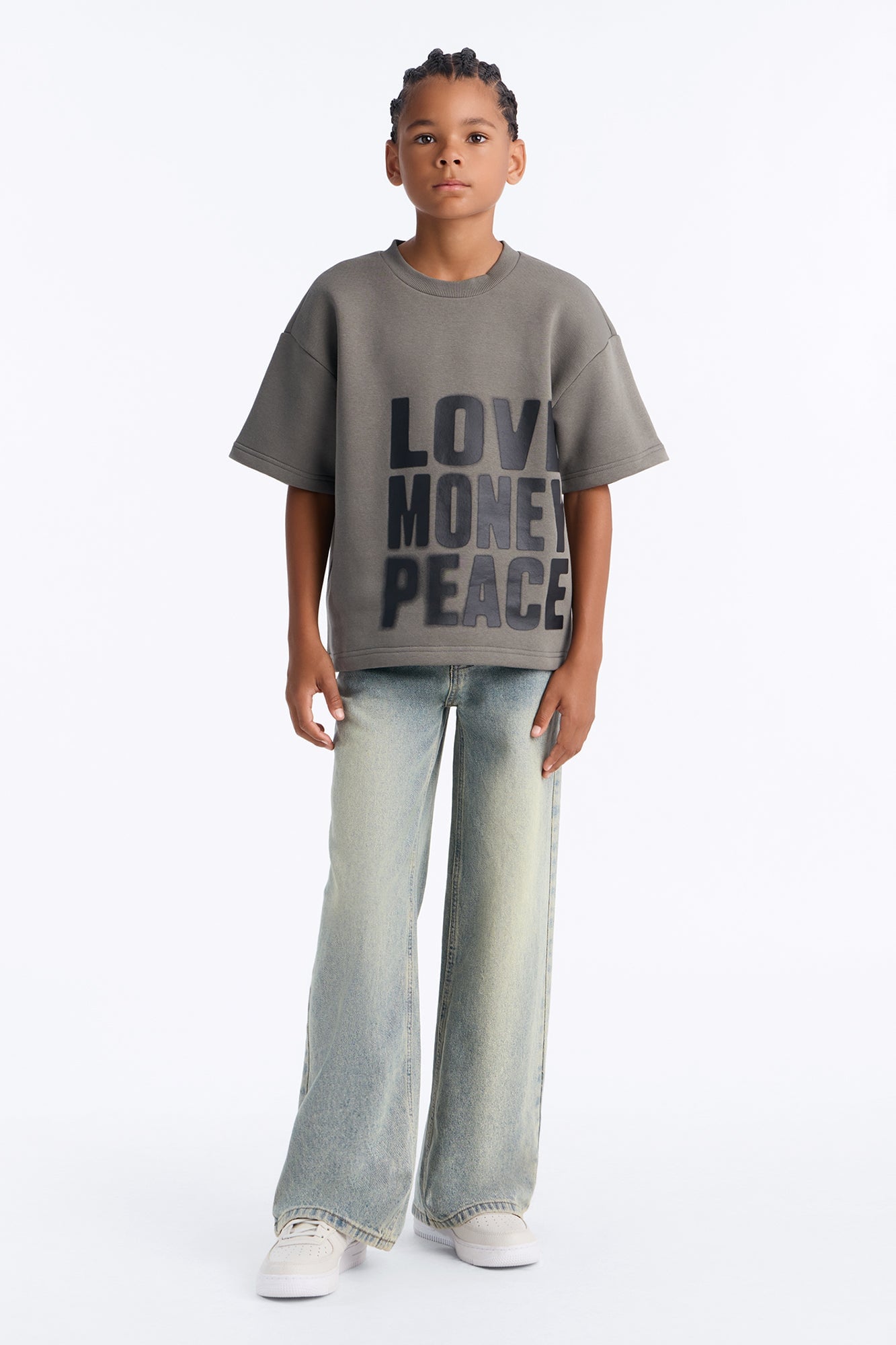 Mini Tyson Oversized Spray Paint Short Sleeve Tee - Dark Grey image 2