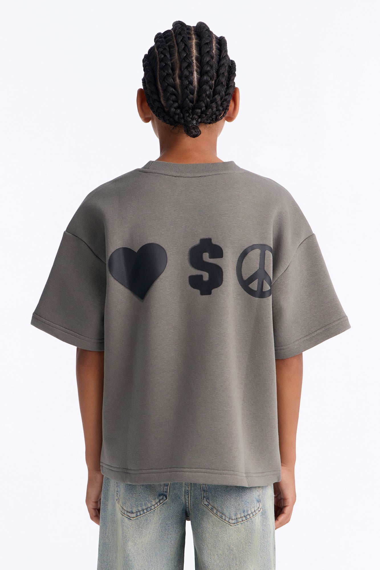 Mini Tyson Oversized Spray Paint Short Sleeve Tee - Dark Grey image 3