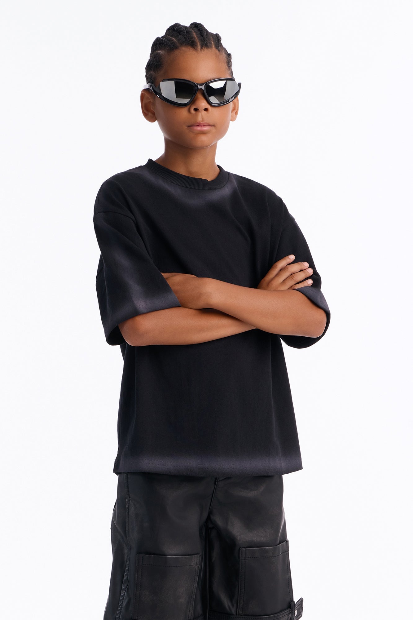Mini Dirty Wash Heavyweight Boxy Tee - Black image 1