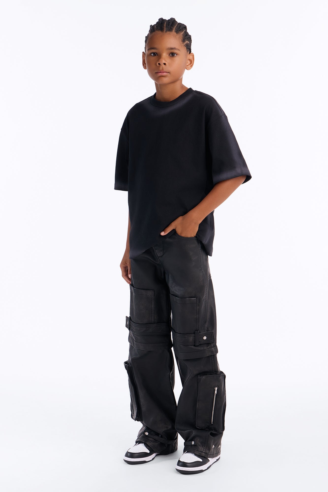 Mini Dirty Wash Heavyweight Boxy Tee - Black image 2