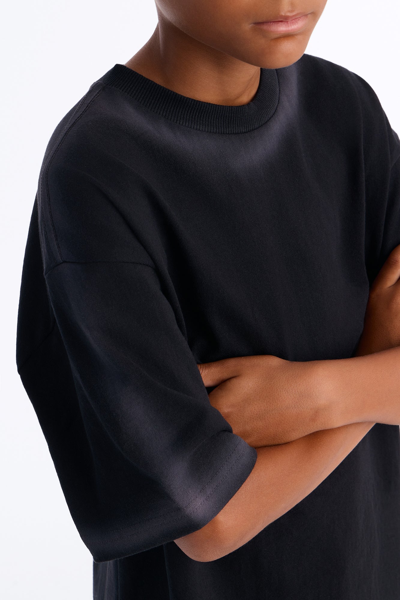 Mini Dirty Wash Heavyweight Boxy Tee - Black image 3