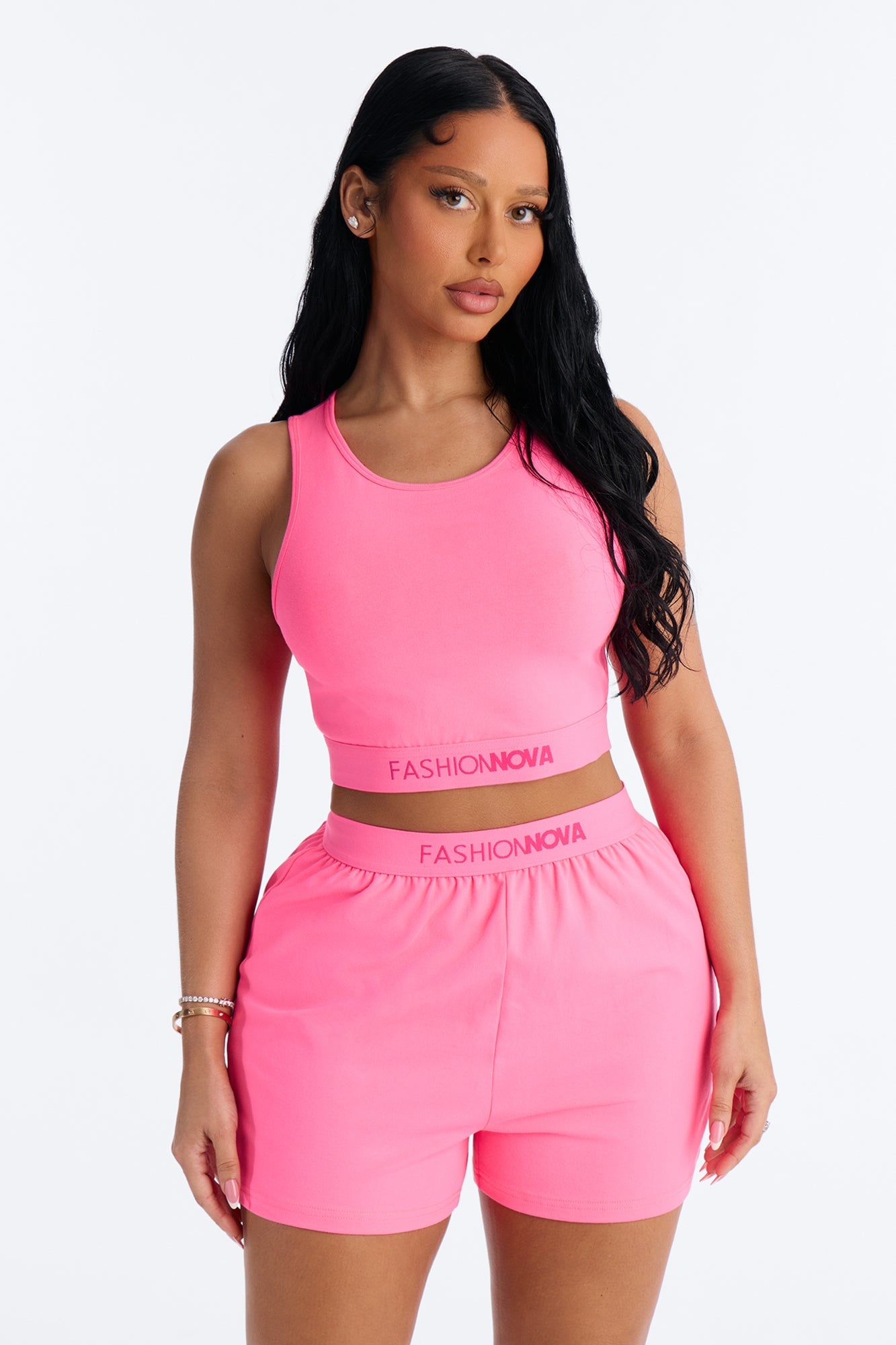 FN Mood High Neck Cotton Bra - Hot Pink image 4
