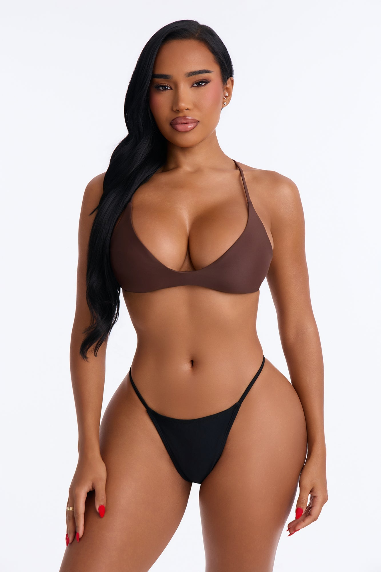 Maui Mix And Match Scoop Bralette Bikini Top - Chocolate image 5