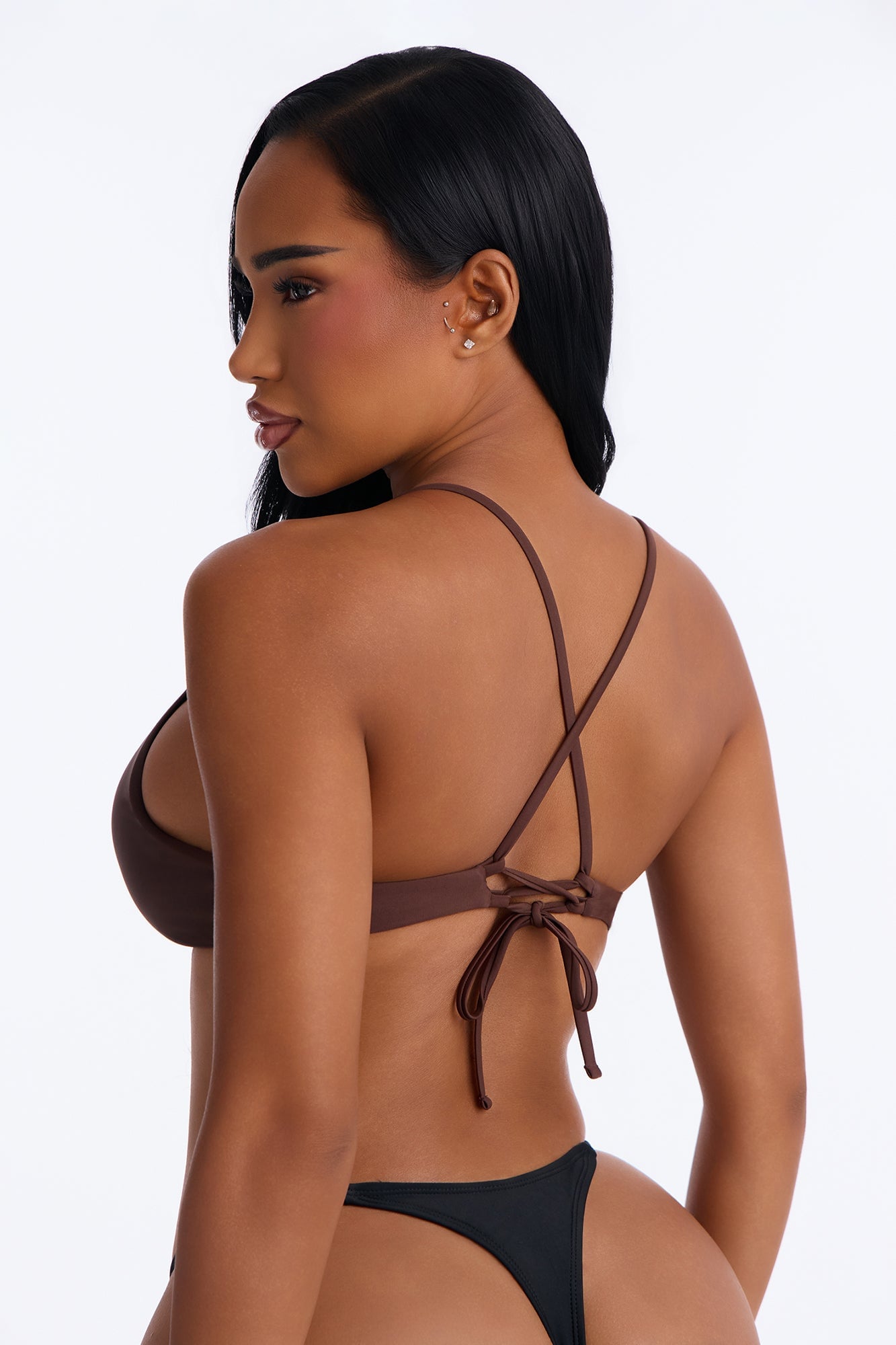 Maui Mix And Match Scoop Bralette Bikini Top - Chocolate image 6