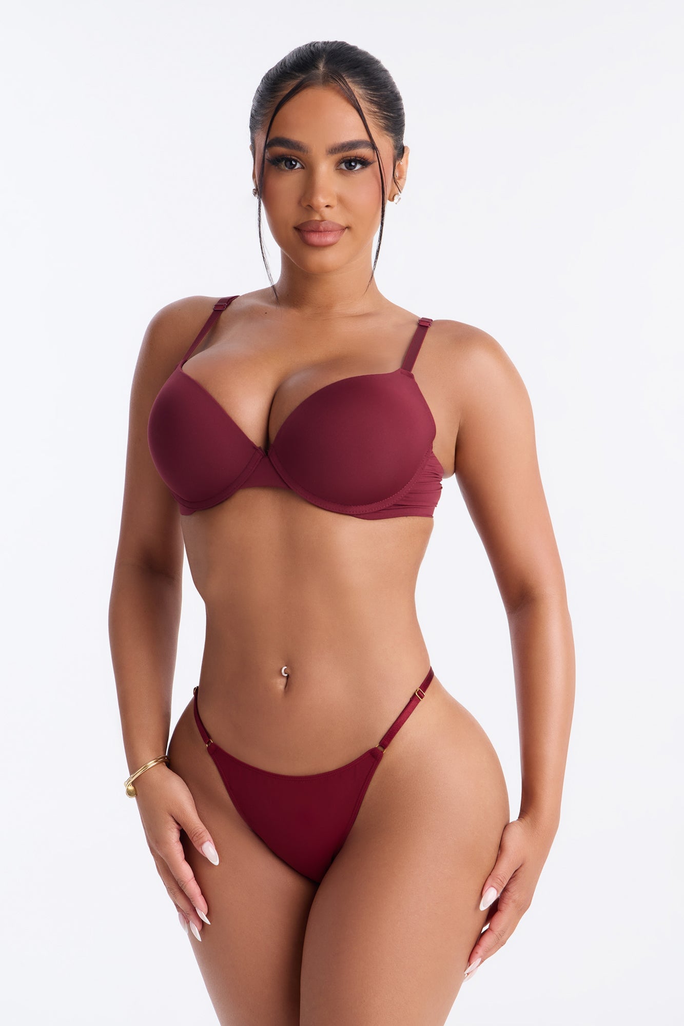 Dress Microfiber String Thong Panty - DarkRed image 1