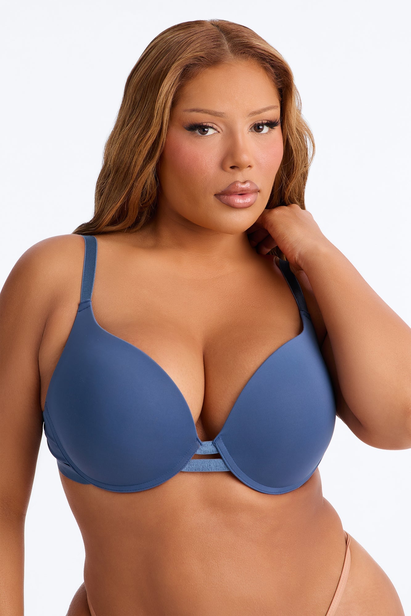Dress Microfiber Extreme Push Up Bra - Slate Blue