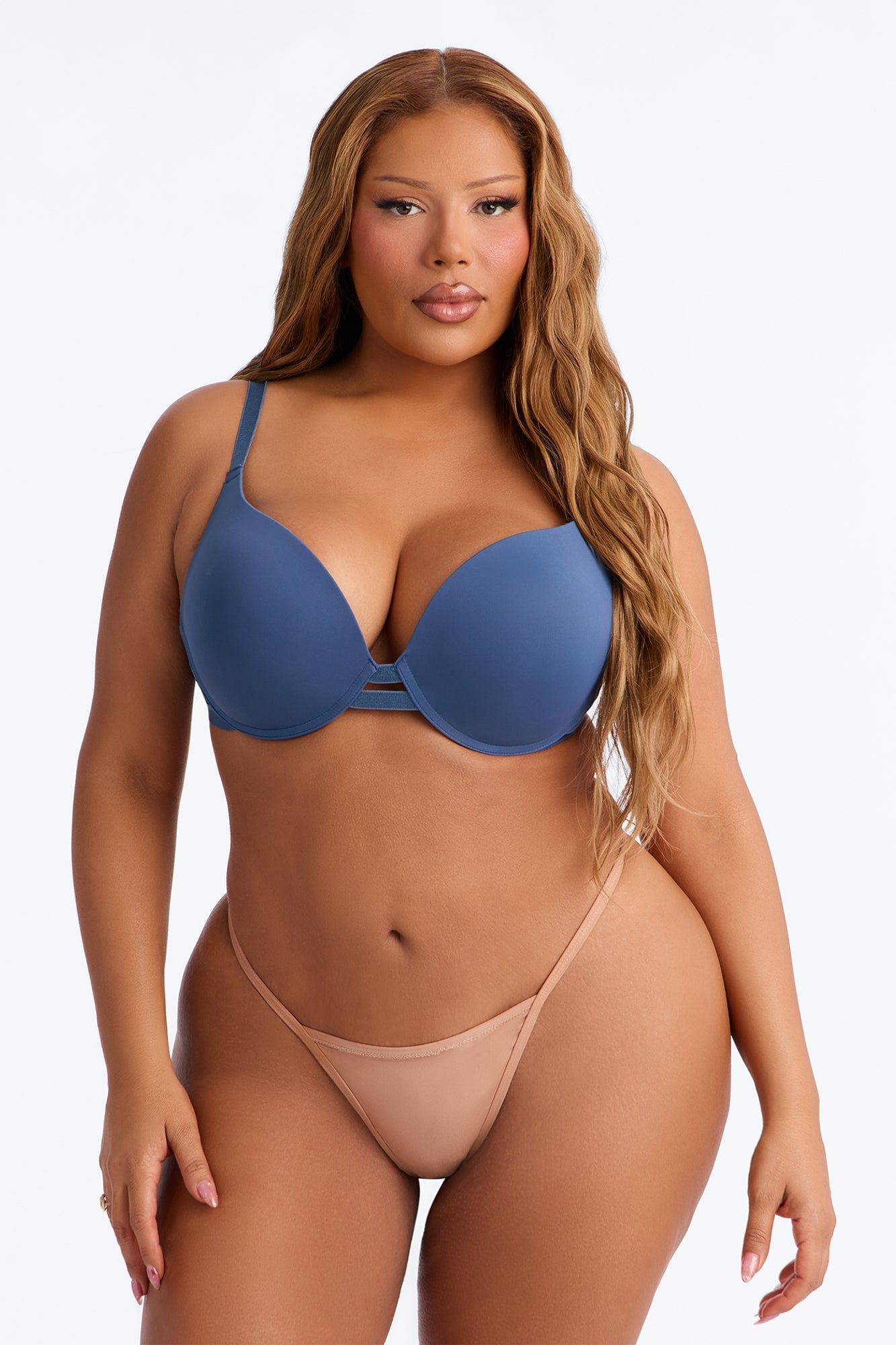 Dress Microfiber Extreme Push Up Bra - Slate Blue image 2