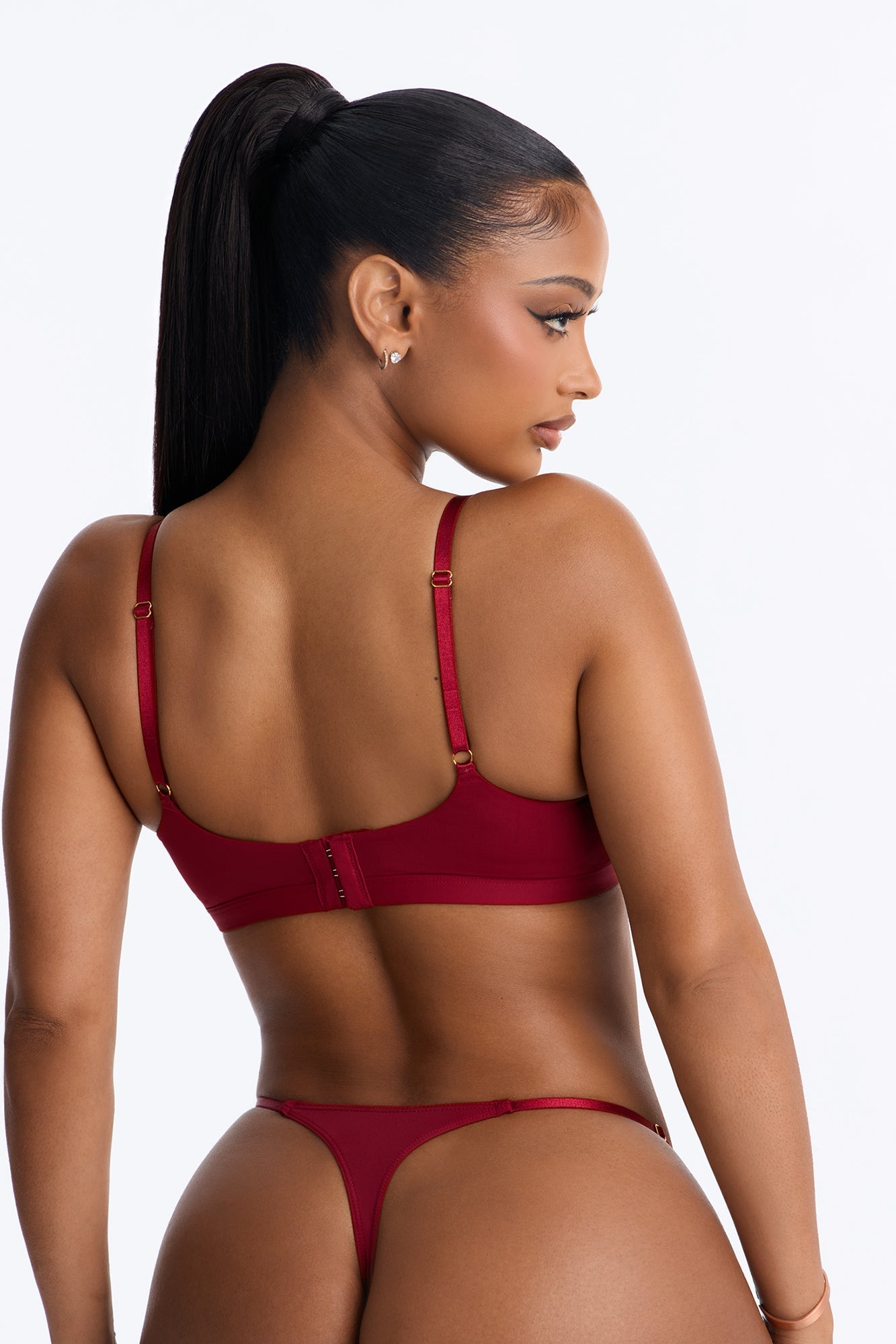 Dress Microfiber Triangle Bralette - DarkRed image 3