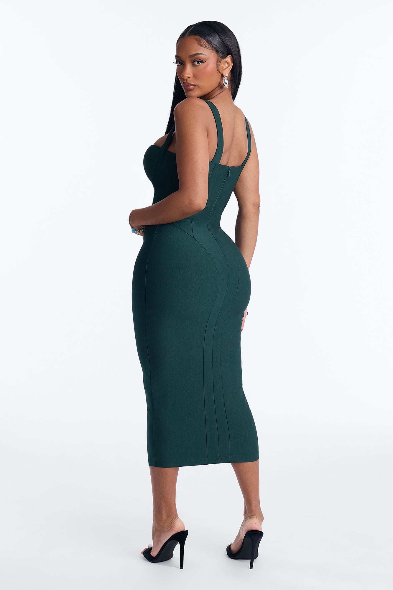 Lily Rosaline Midi Dress - Hunter Green image 8