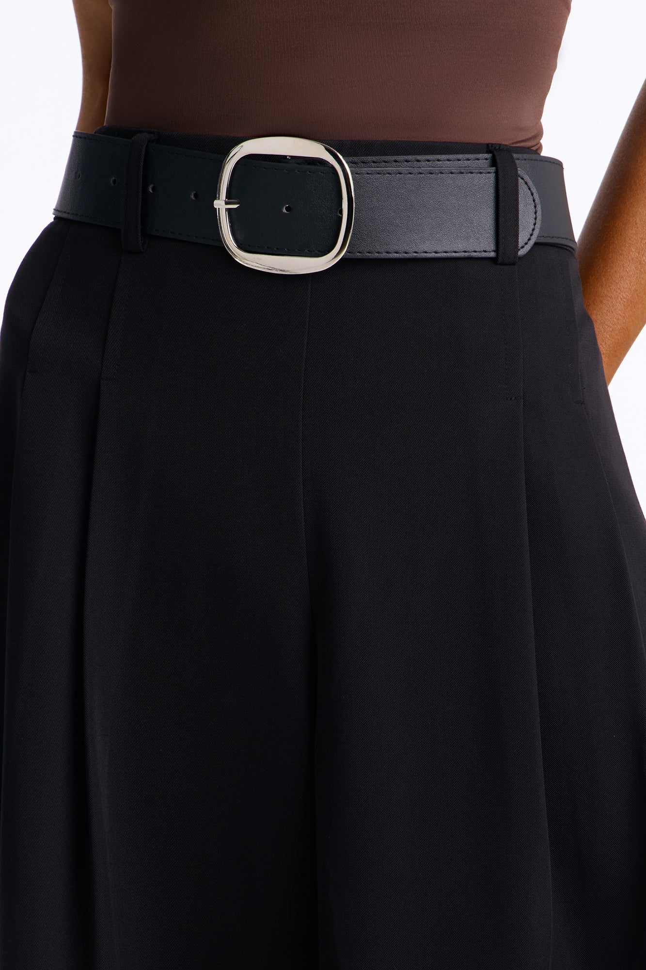 Misty High Rise Belted Culotte Trouser Pant - Black image 7