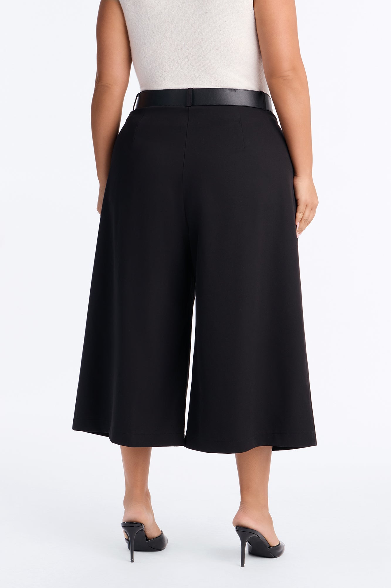 Misty High Rise Belted Culotte Trouser Pant - Black image 4