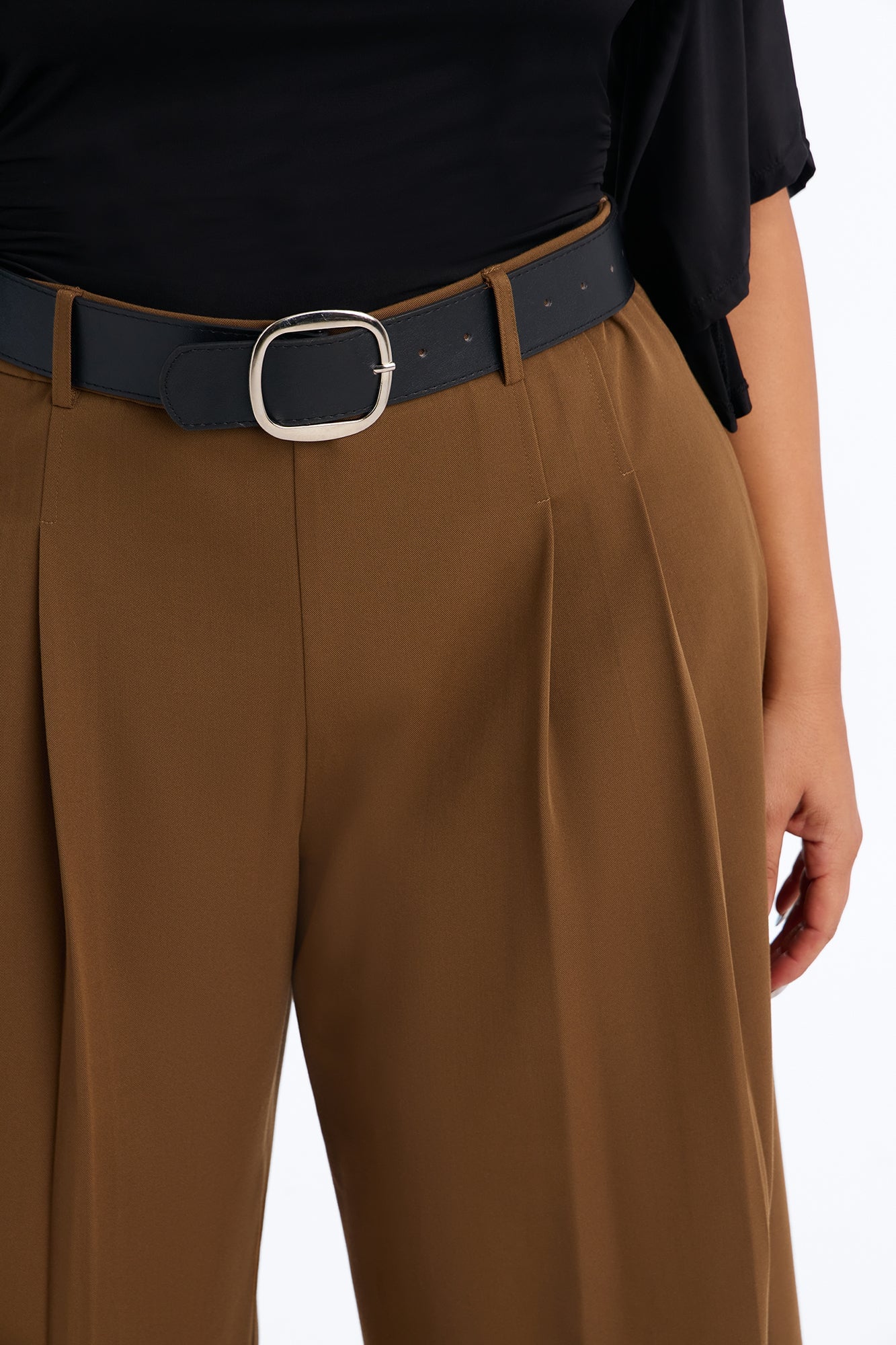 Misty High Rise Belted Culotte Trouser Pant - Caffe image 3