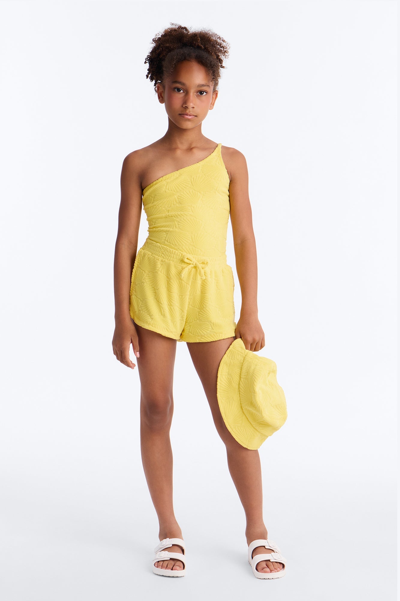 Mini Danielle Terry Cloth 3 Piece Short Set - Yellow image 1