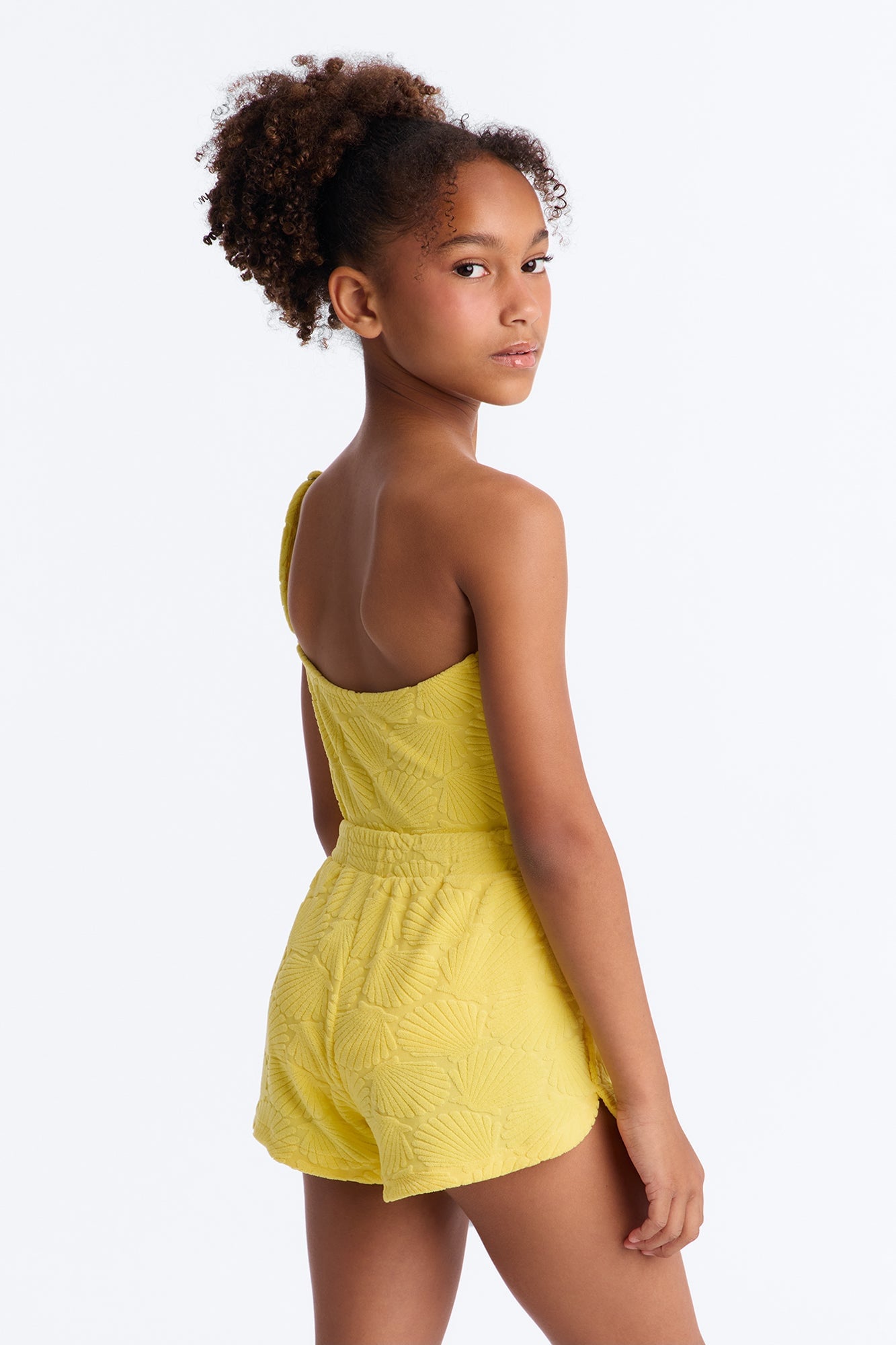Mini Danielle Terry Cloth 3 Piece Short Set - Yellow image 2