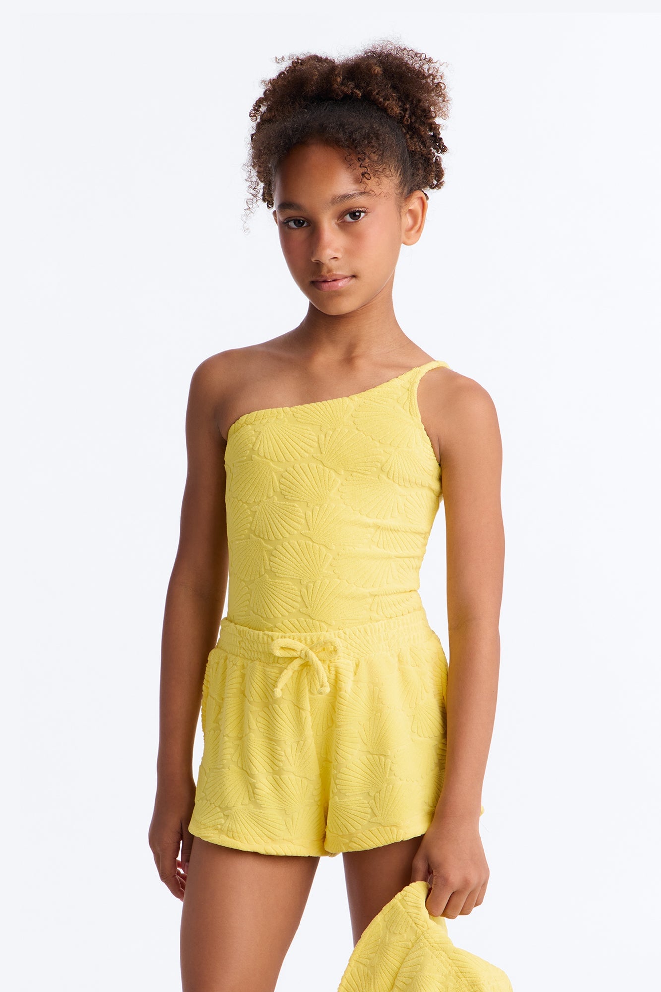 Mini Danielle Terry Cloth 3 Piece Short Set - Yellow image 3
