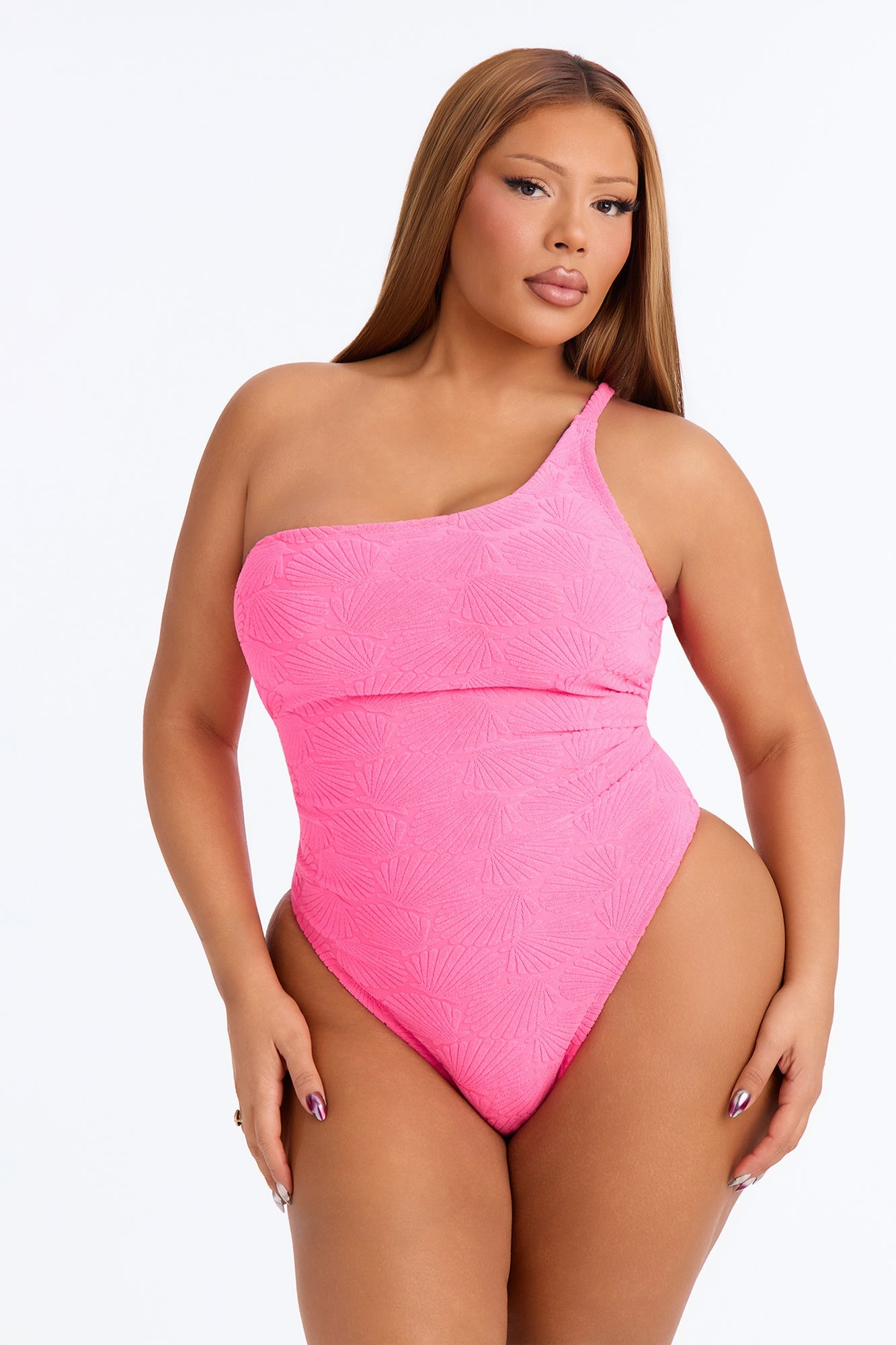 Danielle Terry Cloth 3 Piece Swim Short Set - Hot Pink image 2