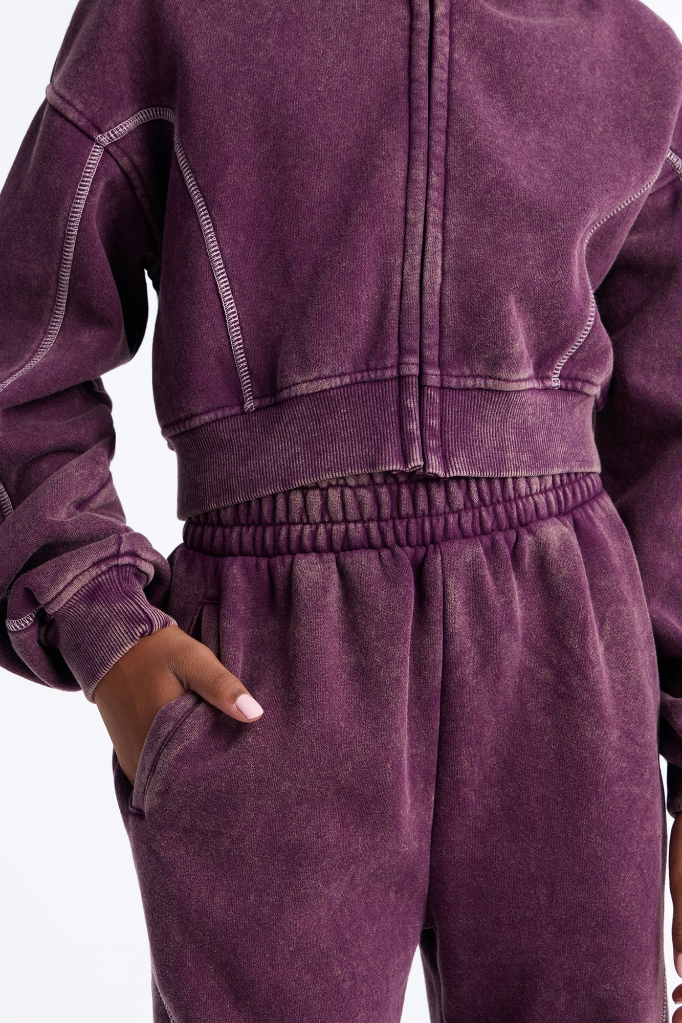 Mini Norah Washed Pant Set - Plum image 3
