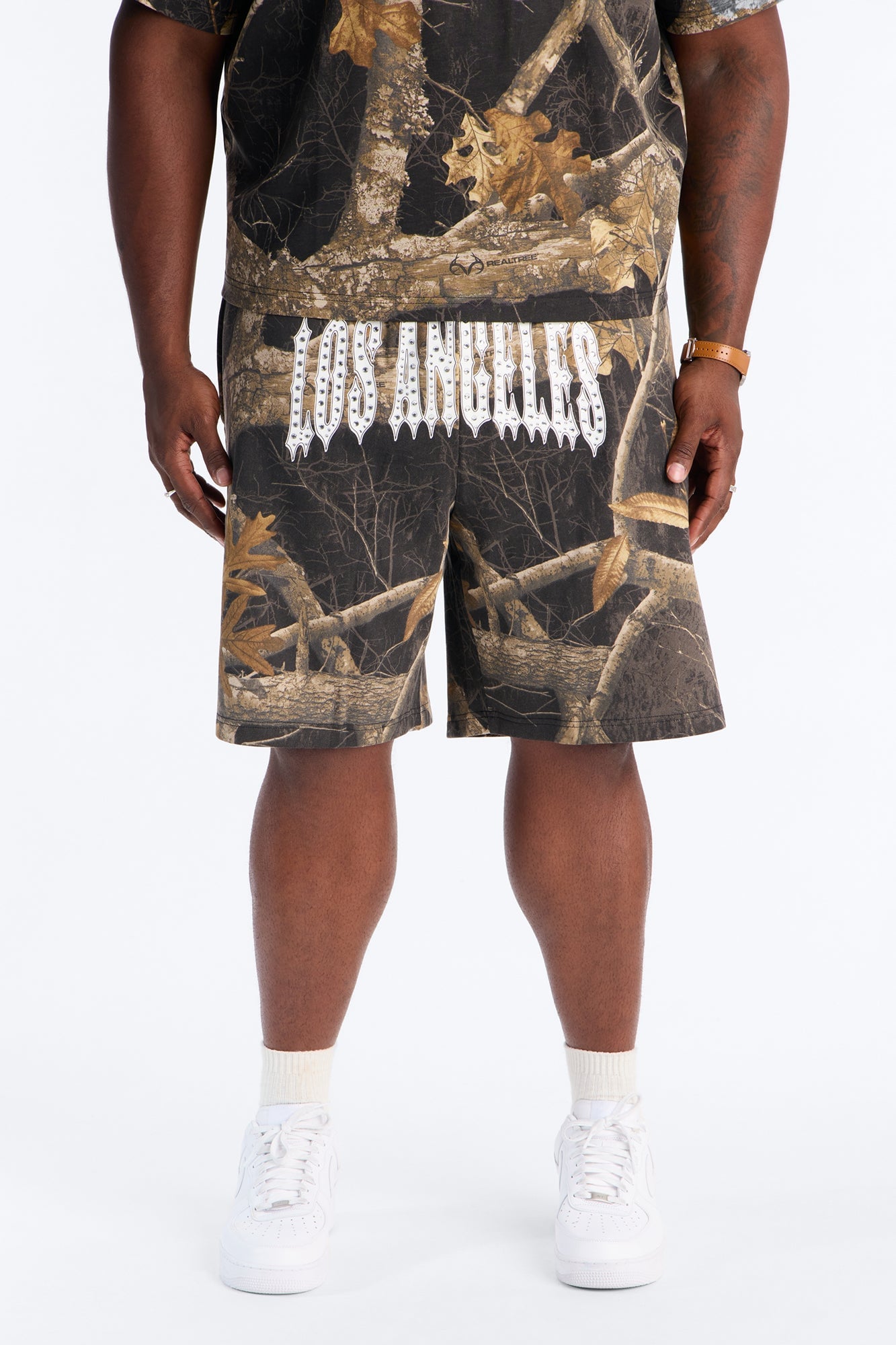Real Tree Shadow Los Angeles Rhinestone Sweatshort - Camouflage image 2
