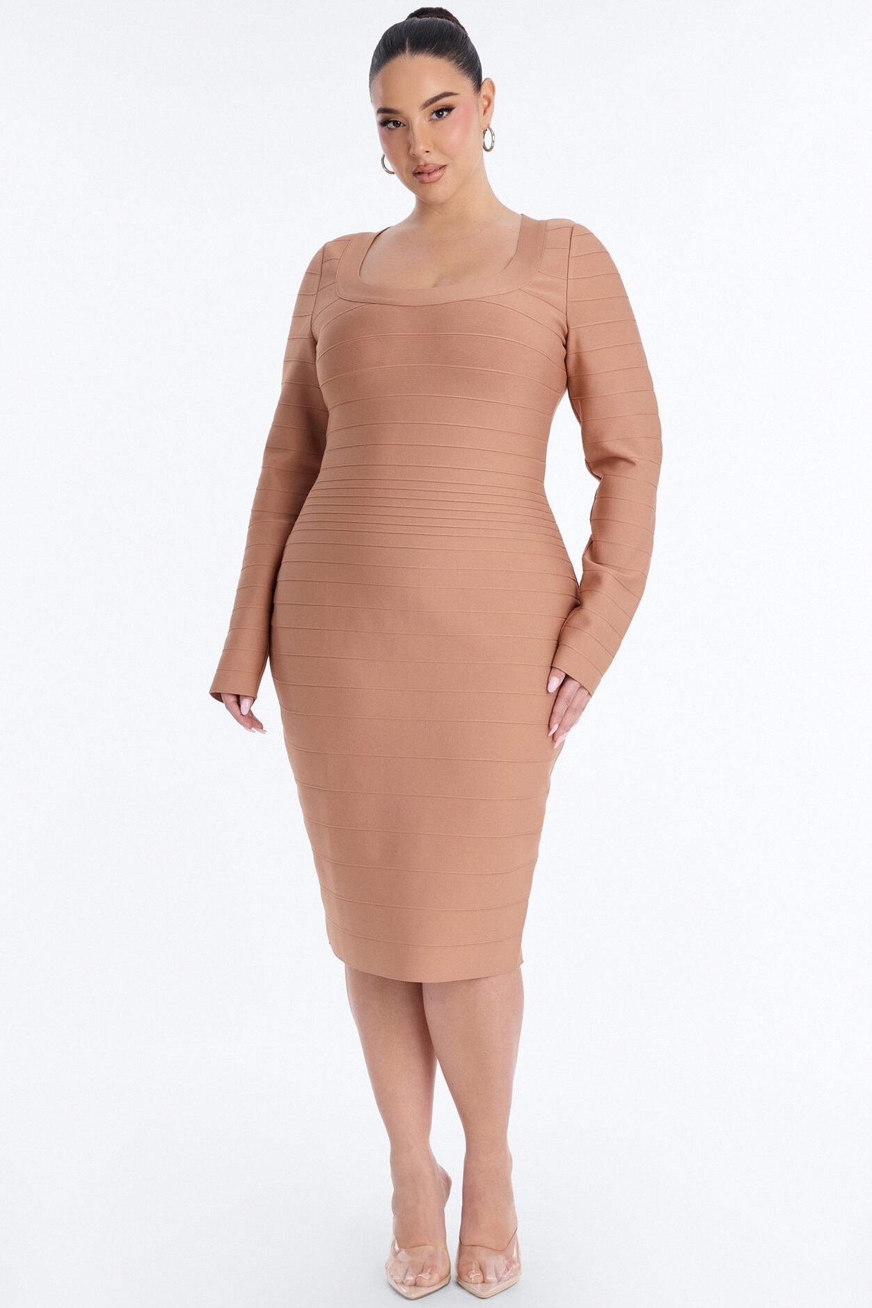Keira Bandage Midi Dress - Taupe image 1