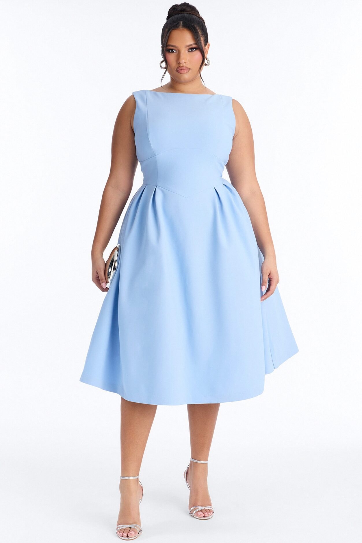 Anika Pleated Midi Dress - Blue image 1