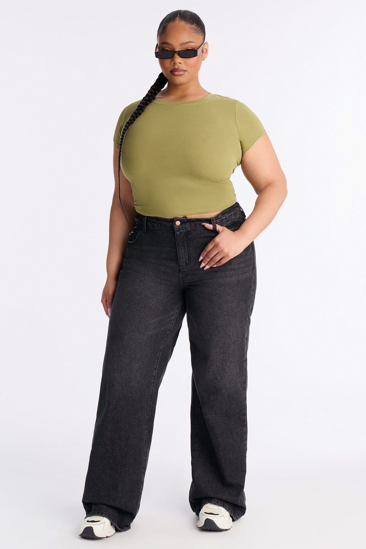 Alyssa Crew Neck Top - Olive image 1