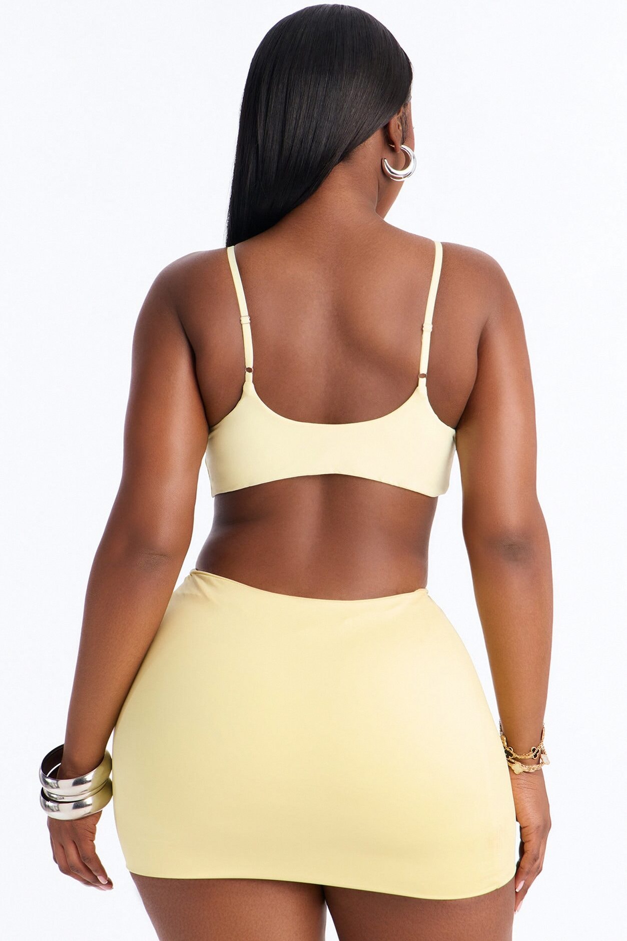 Second Skin Scoop Neck Spaghetti Strap Bra Top - Yellow image 1