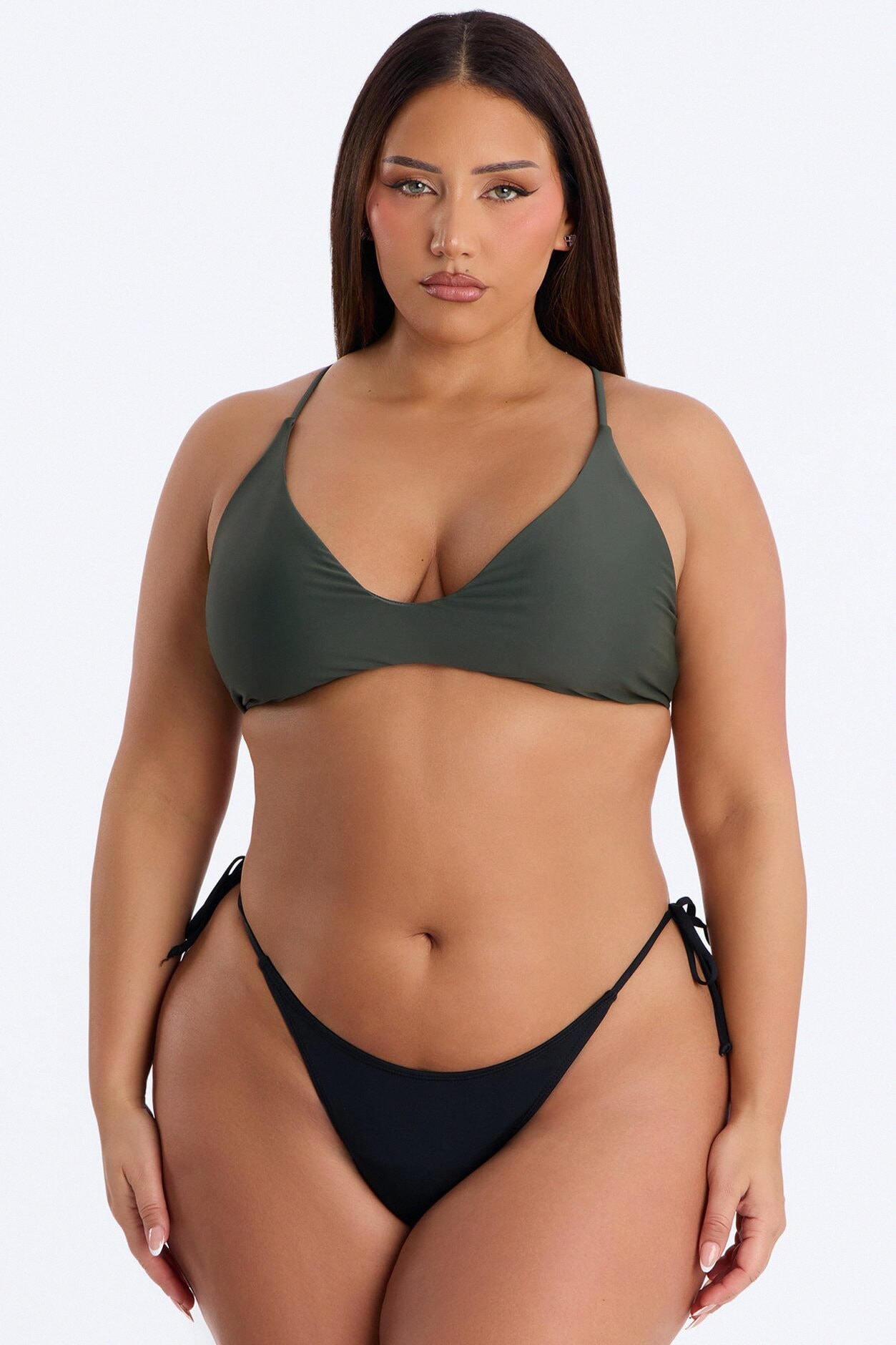 Maui Mix And Match Scoop Bralette Bikini Top - Olive image 1