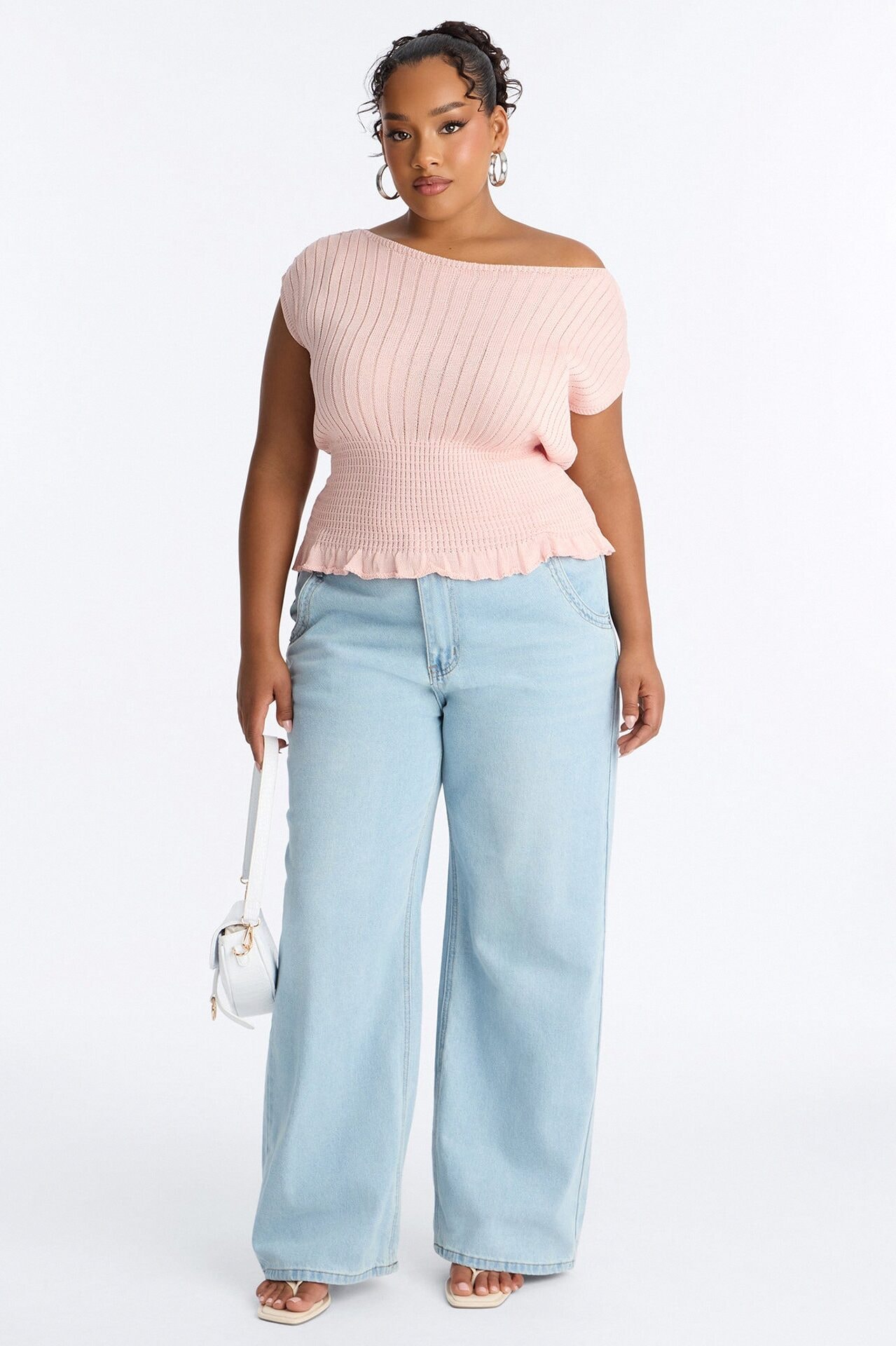 Ready For Fun Ruffle Trim Sweater Top - Blush image 1